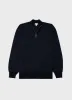 Men's Merino Honeycomb Zip Neck Jumper in Light Navy sold by Sunspel