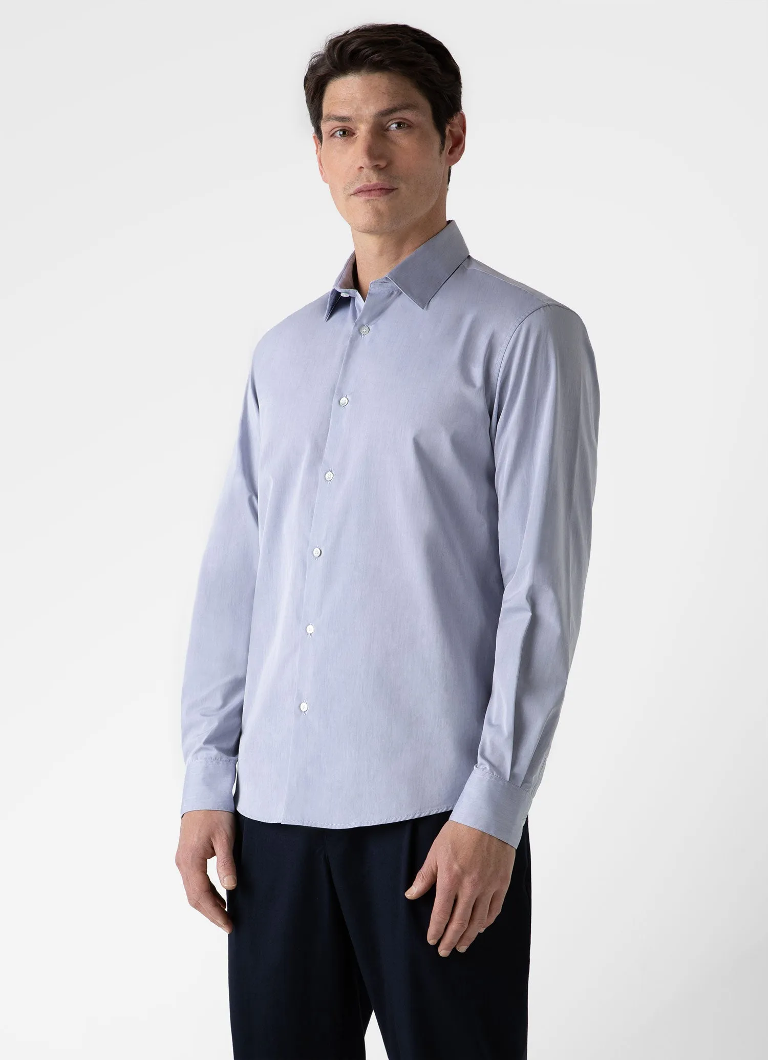 Men's Sea Island Cotton Shirt in Light Blue sold by Sunspel product image thumbnail 2