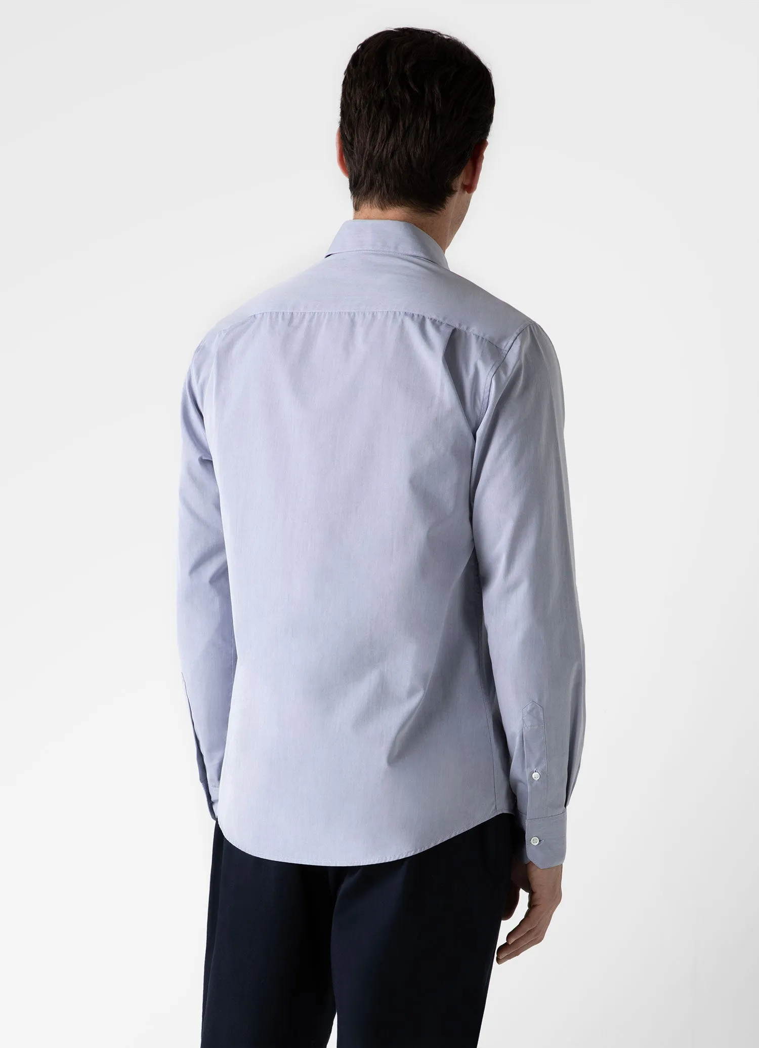 Men's Sea Island Cotton Shirt in Light Blue sold by Sunspel product image thumbnail 5