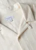 Men's Embroidered Stripe Camp Collar Shirt in Ecru sold by Sunspel