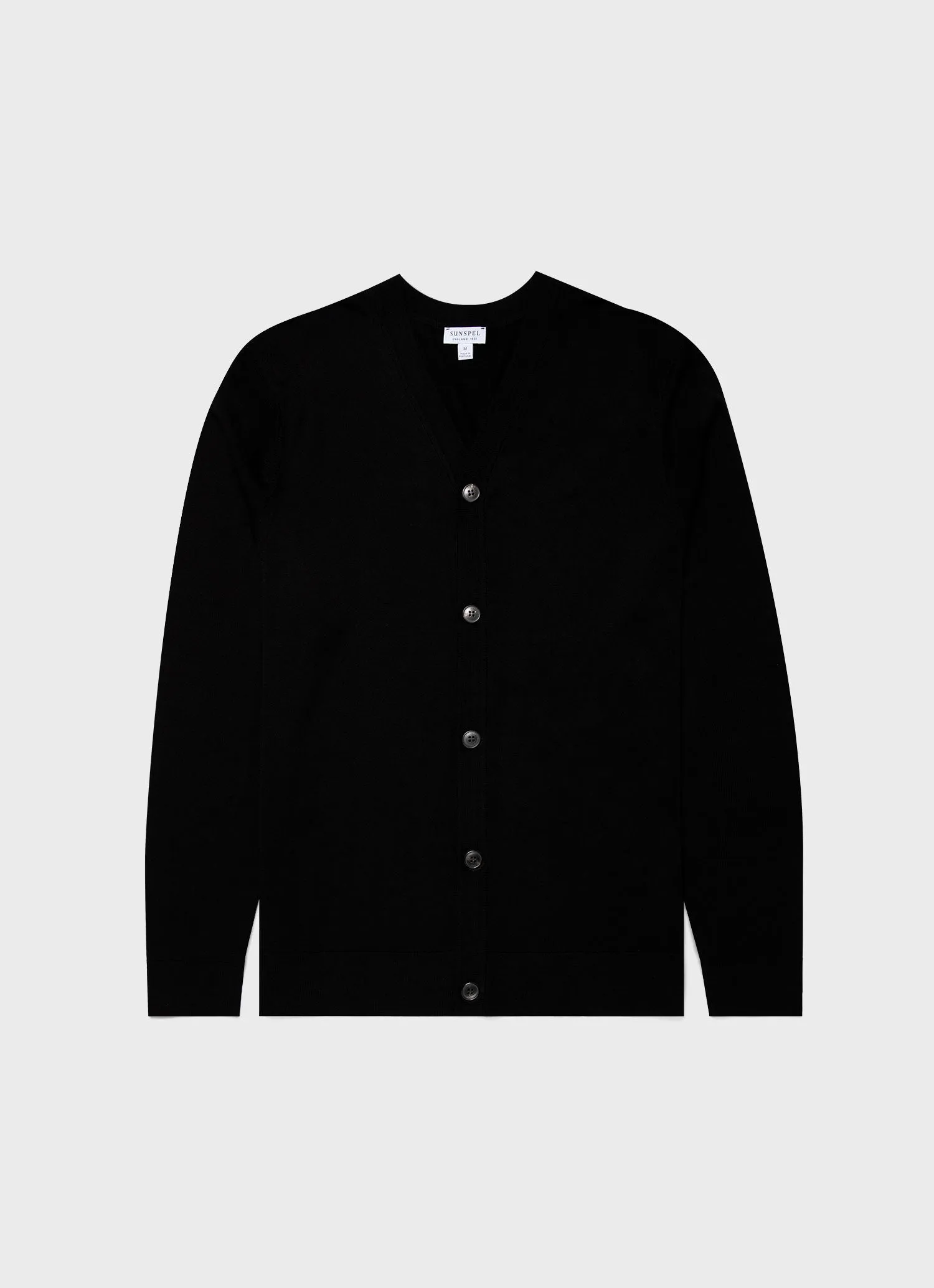 Men's Extra-Fine Merino Cardigan in Black sold by Sunspel