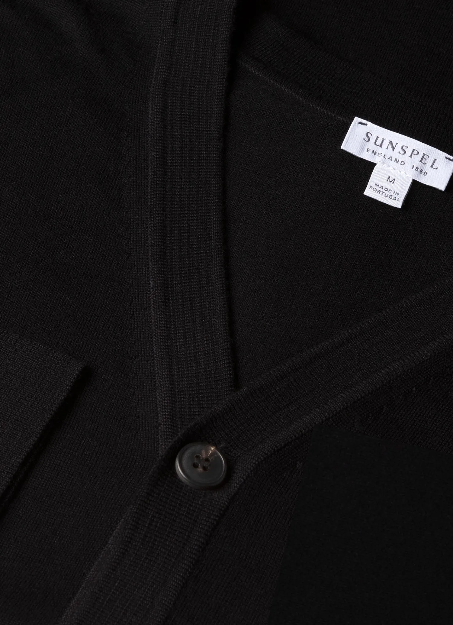 Men's Extra-Fine Merino Cardigan in Black sold by Sunspel product image thumbnail 4