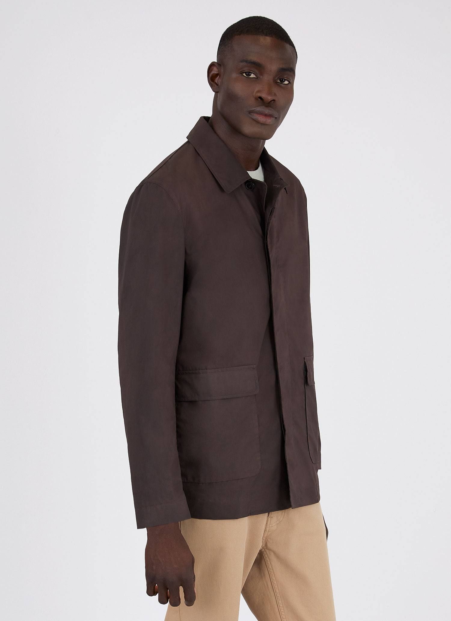 Men's Waxed Jacket in Cocoa sold by Sunspel product image thumbnail 2