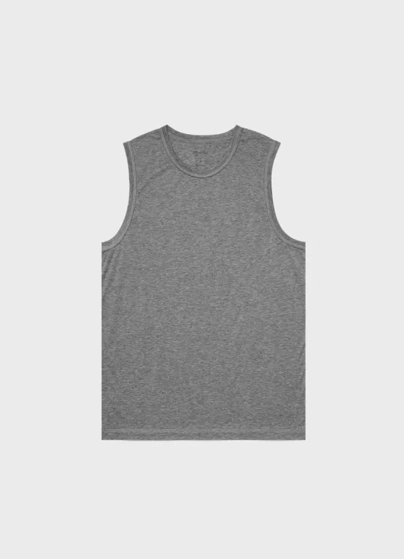 Men's DriRelease Active Vest in Grey Melange sold by Sunspel