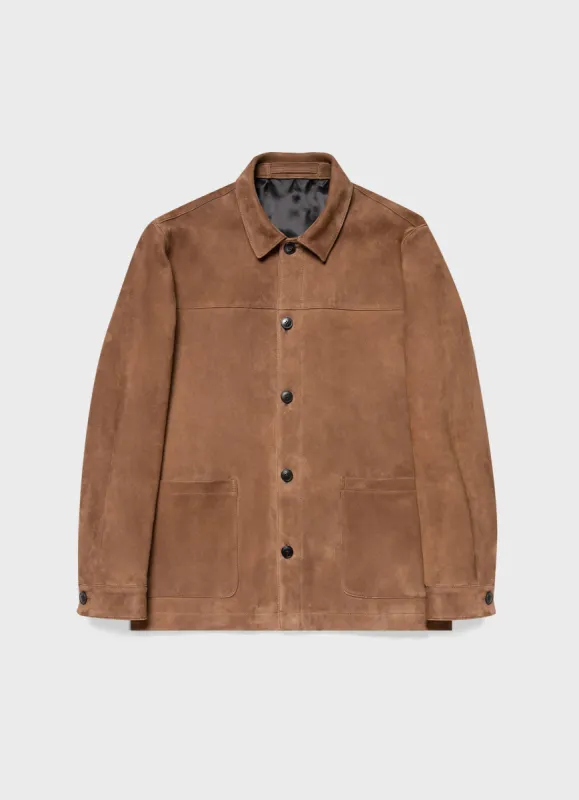 Men's Suede Twin Pocket Jacket in Light Brown sold by Sunspel