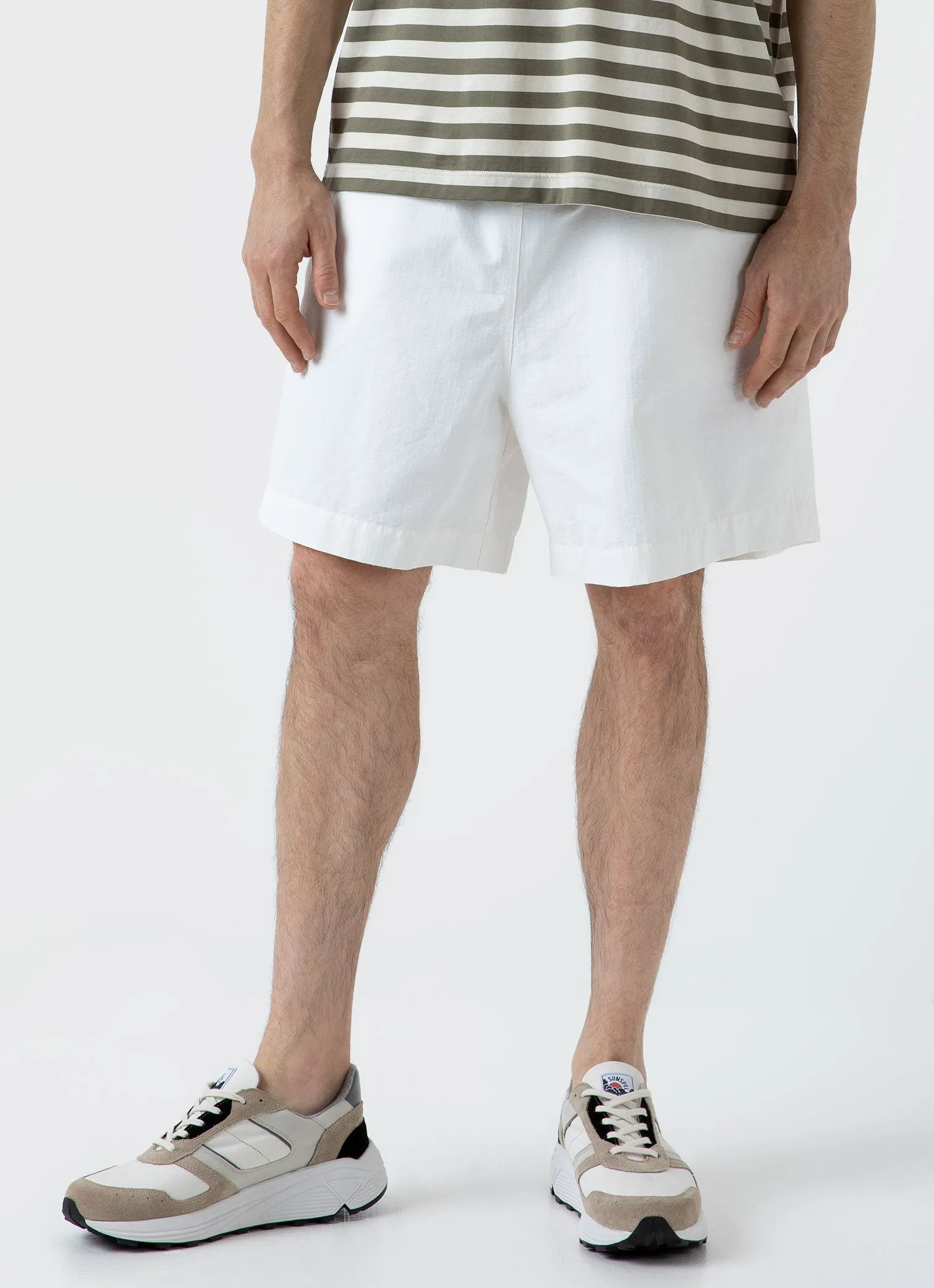 Men's Sunspel x Nigel Cabourn Ripstop Army Short in Off White sold by Sunspel product image thumbnail 2