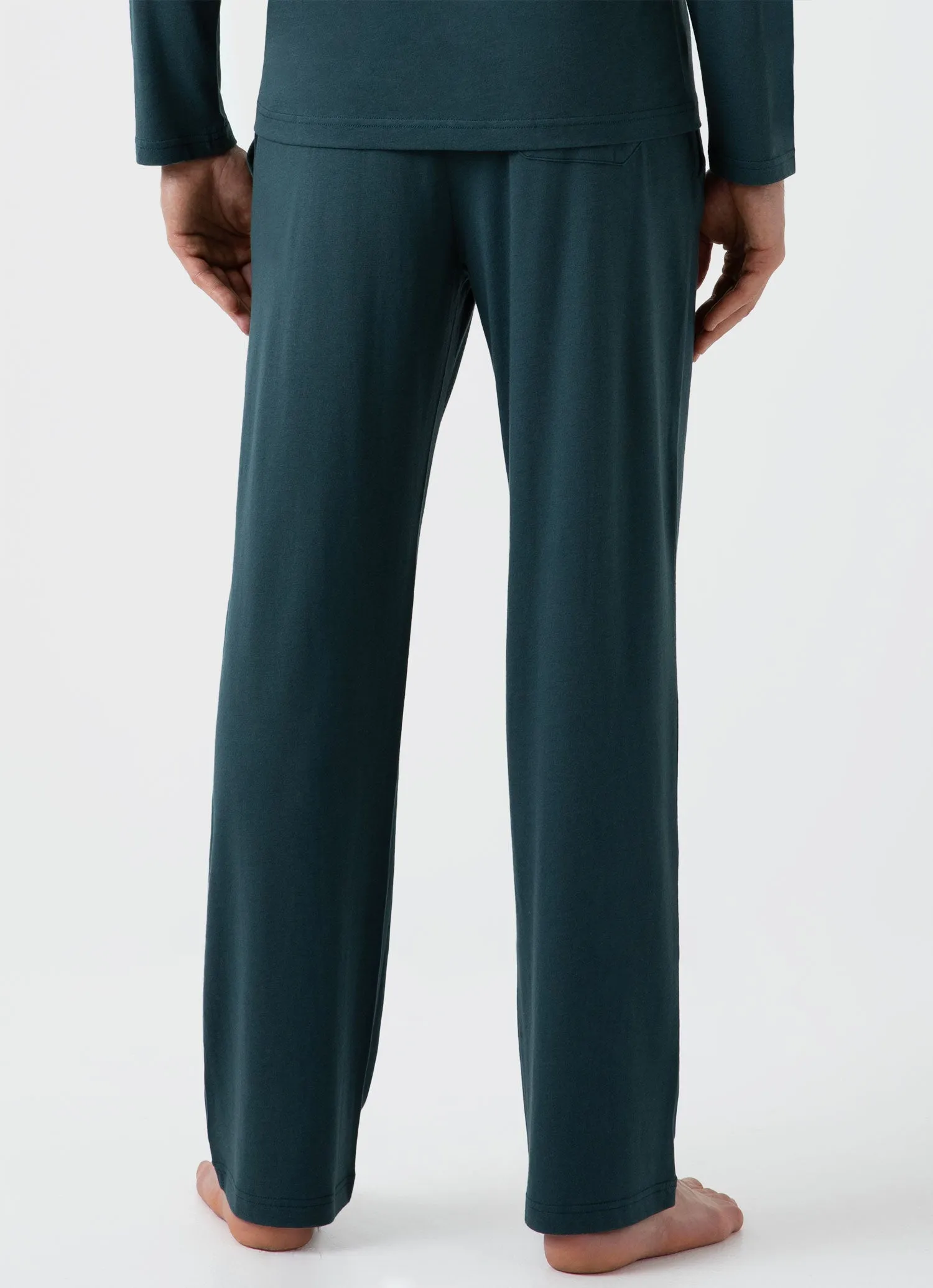 Men's Cotton Modal Lounge Pant in Peacock sold by Sunspel product image thumbnail 5