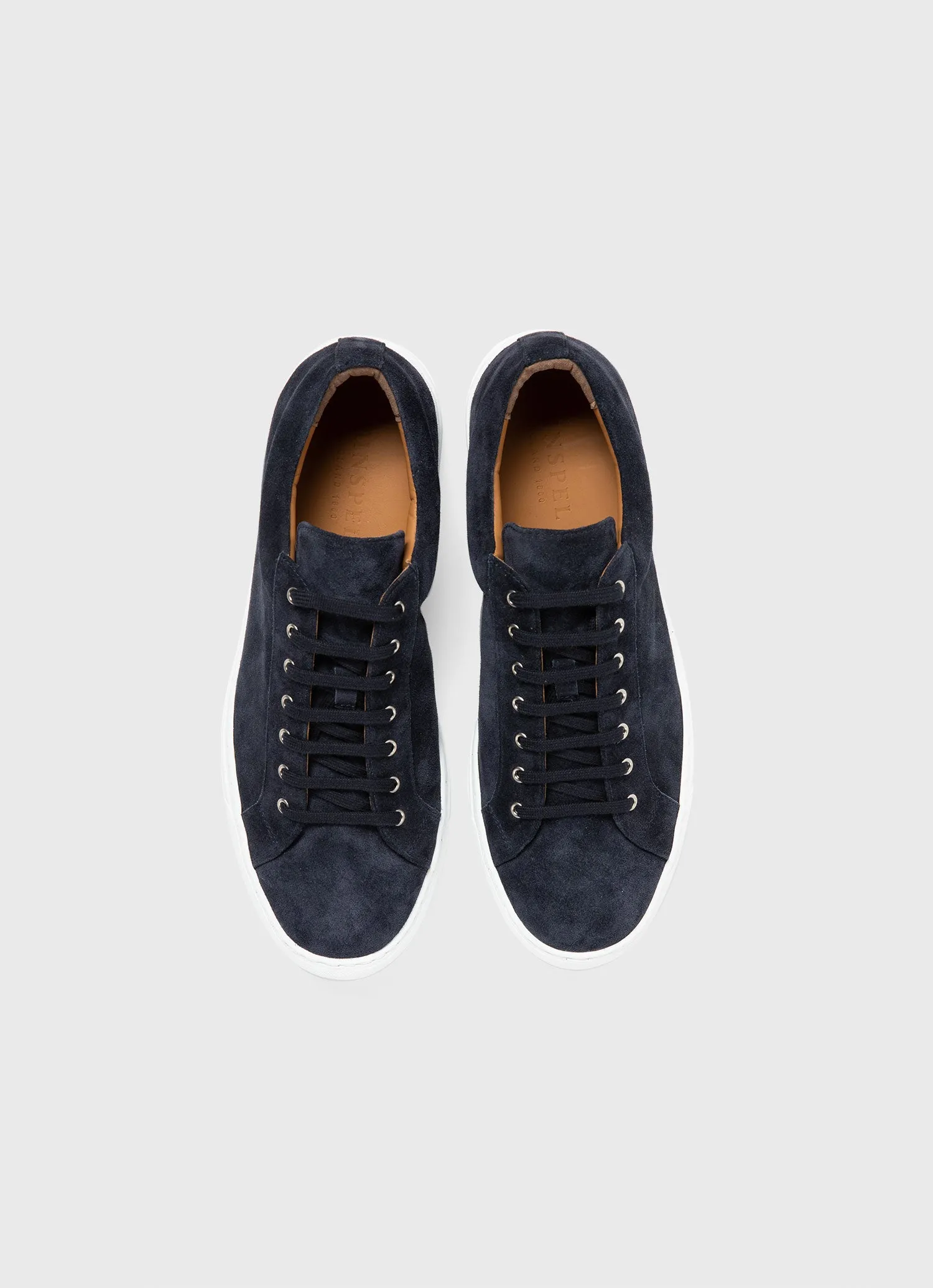 Men's Suede Tennis Shoe in Navy sold by Sunspel product image thumbnail 4