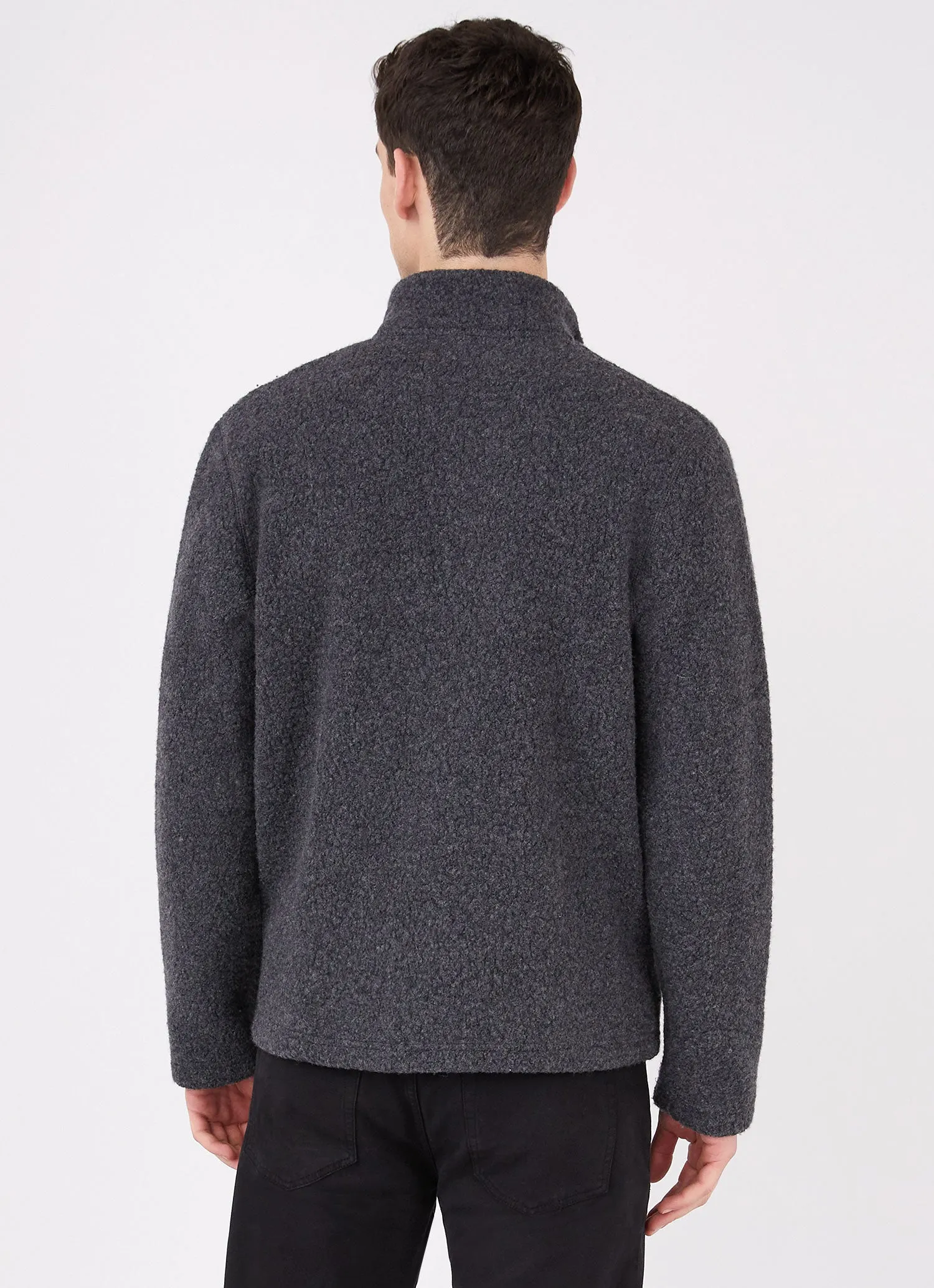 Men's Wool Fleece Jacket in Charcoal Melange sold by Sunspel product image thumbnail 4