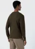Men's Long Sleeve Waffle Henley in Dark Olive sold by Sunspel