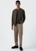 Men's Long Sleeve Waffle Henley in Dark Olive sold by Sunspel
