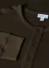 Men's Long Sleeve Waffle Henley in Dark Olive sold by Sunspel