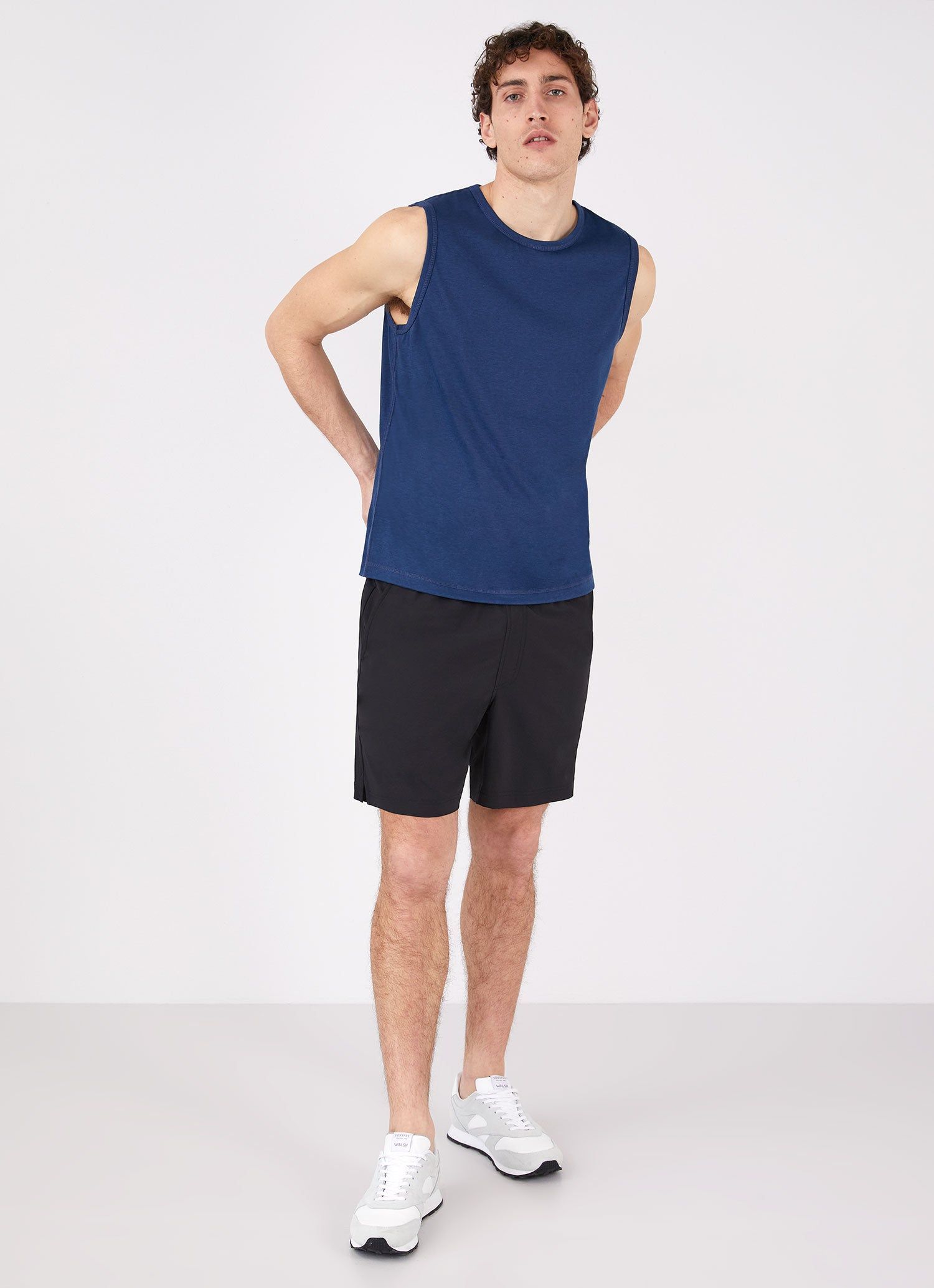 Men's DriRelease Active Vest in Marine Blue sold by Sunspel product image thumbnail 3