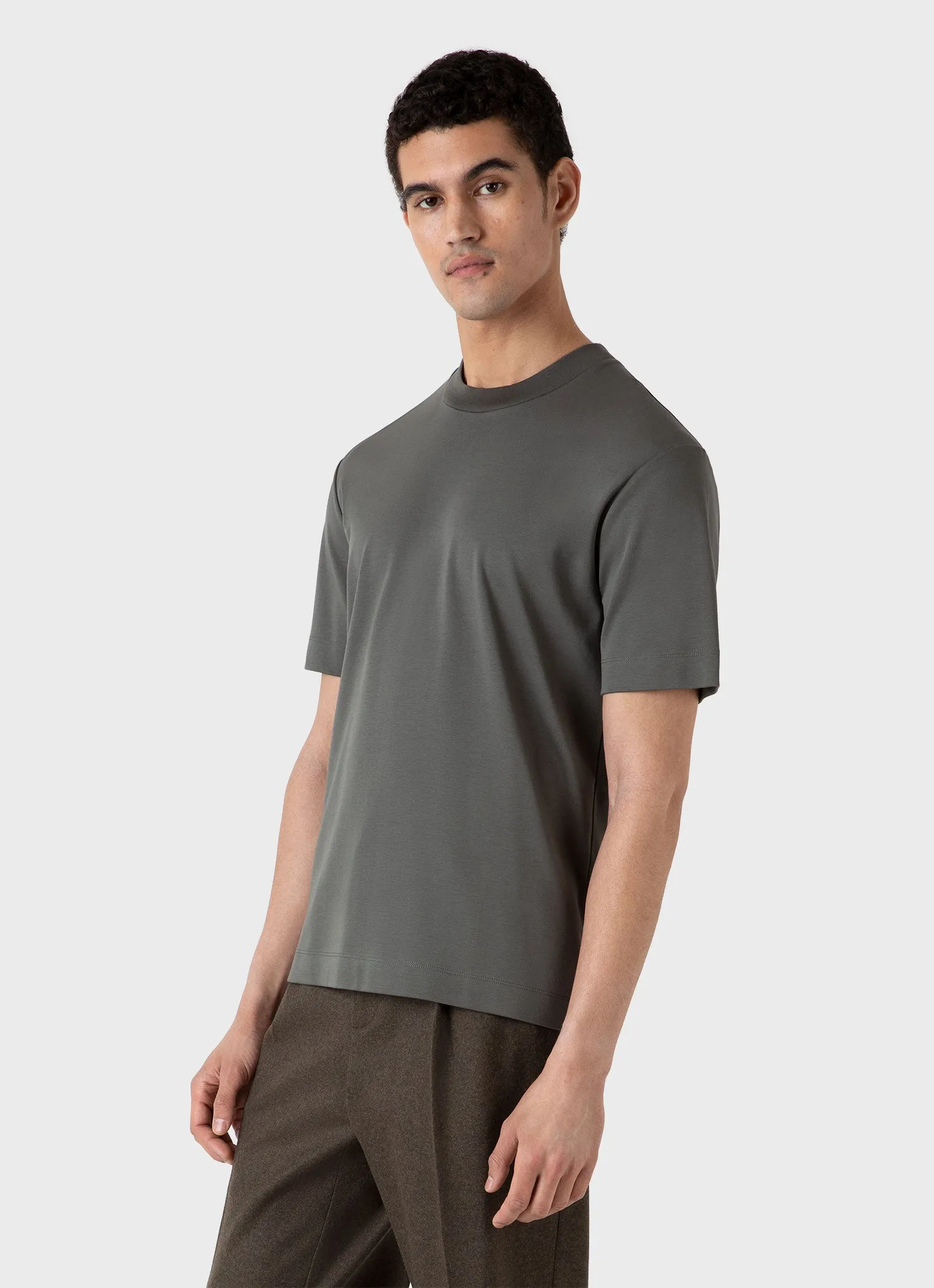 Men's Relaxed Fit Heavyweight T-shirt in Drill Green sold by Sunspel product image thumbnail 2