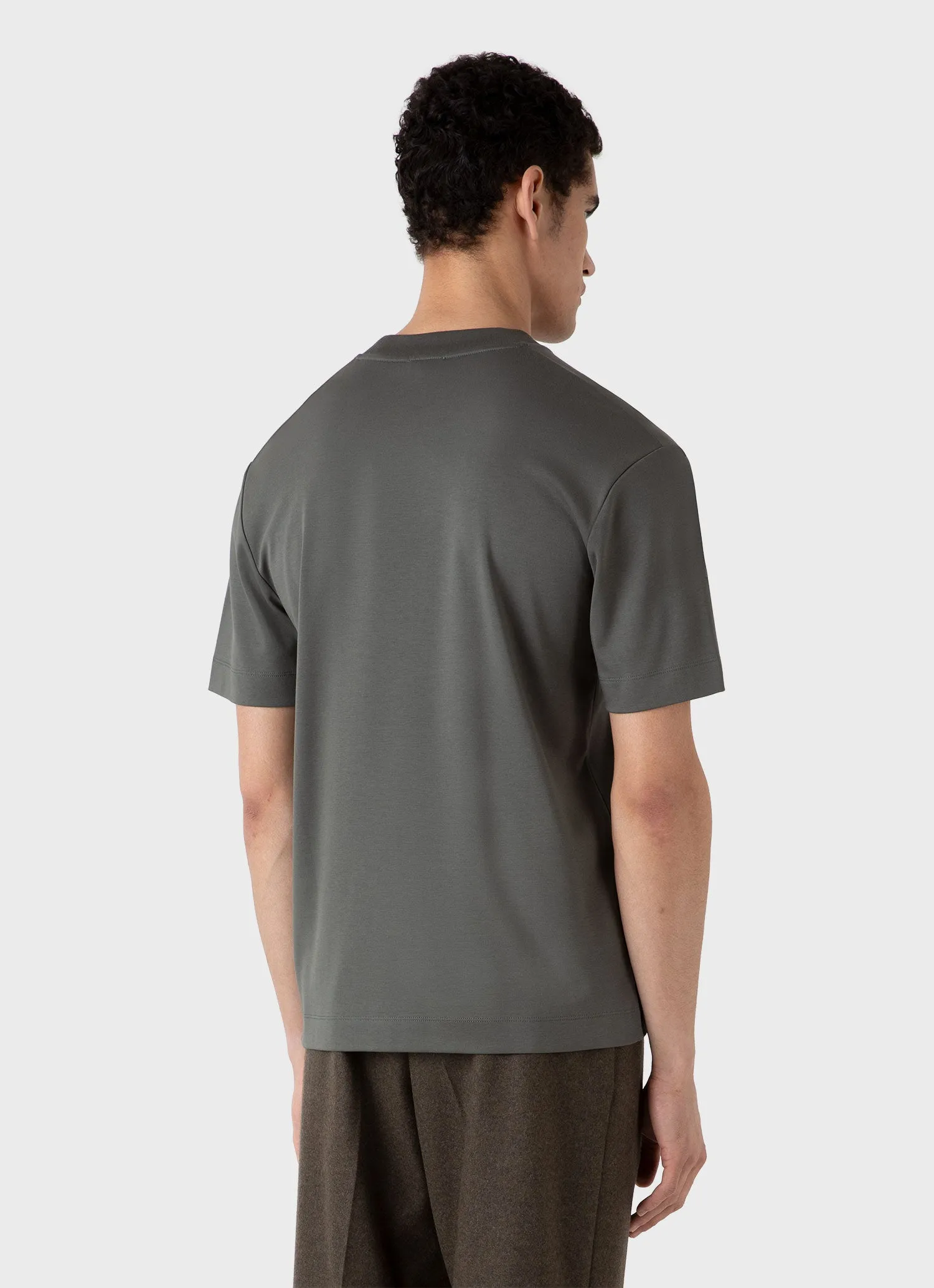 Men's Relaxed Fit Heavyweight T-shirt in Drill Green sold by Sunspel product image thumbnail 5
