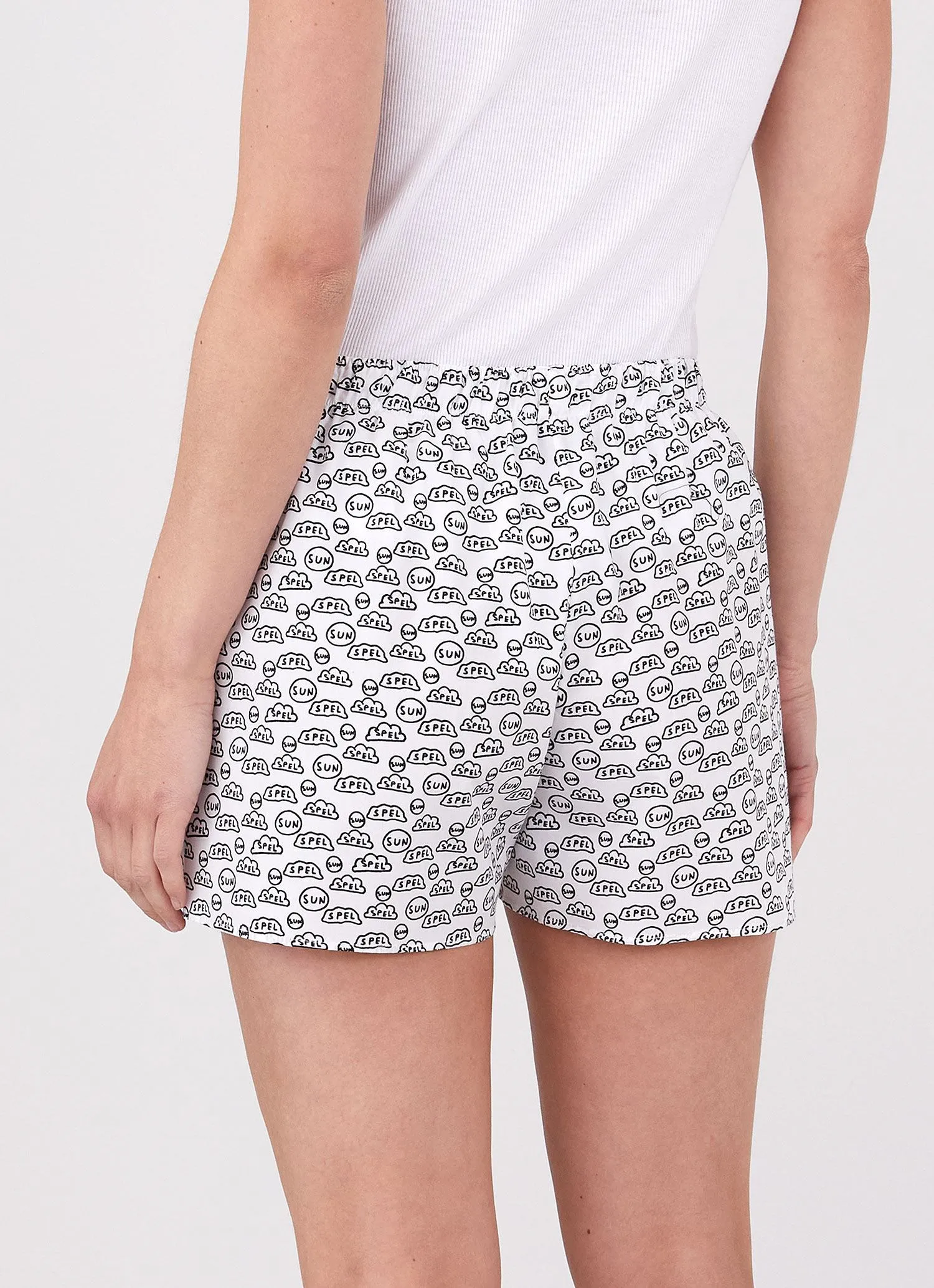 Women's David Shrigley Boxer Shorts in Sun & Clouds sold by Sunspel product image thumbnail 4