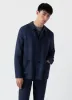 Men's Linen Twin Pocket Jacket in Light Navy sold by Sunspel
