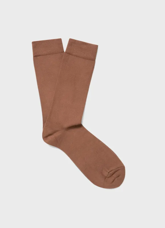Men's Cotton Socks in Brown sold by Sunspel