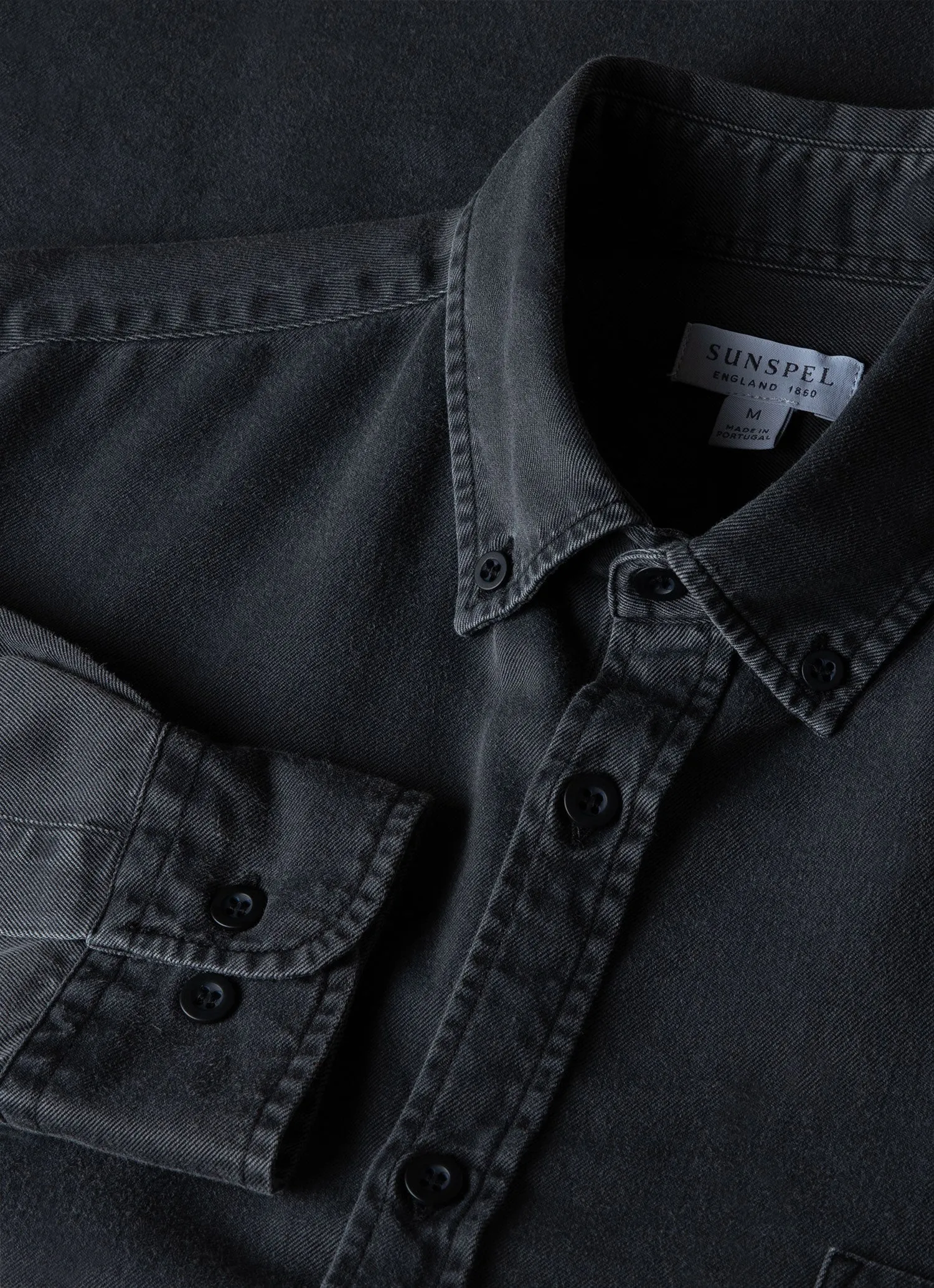 Men's Button Down Denim Shirt in Black Denim Wash sold by Sunspel product image thumbnail 4