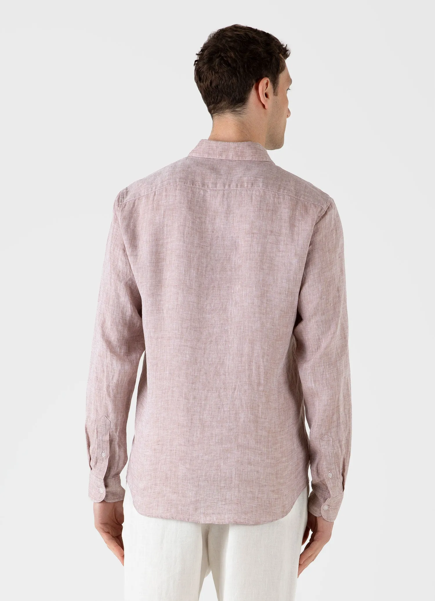 Men's Linen Shirt in Light Brown sold by Sunspel product image thumbnail 5