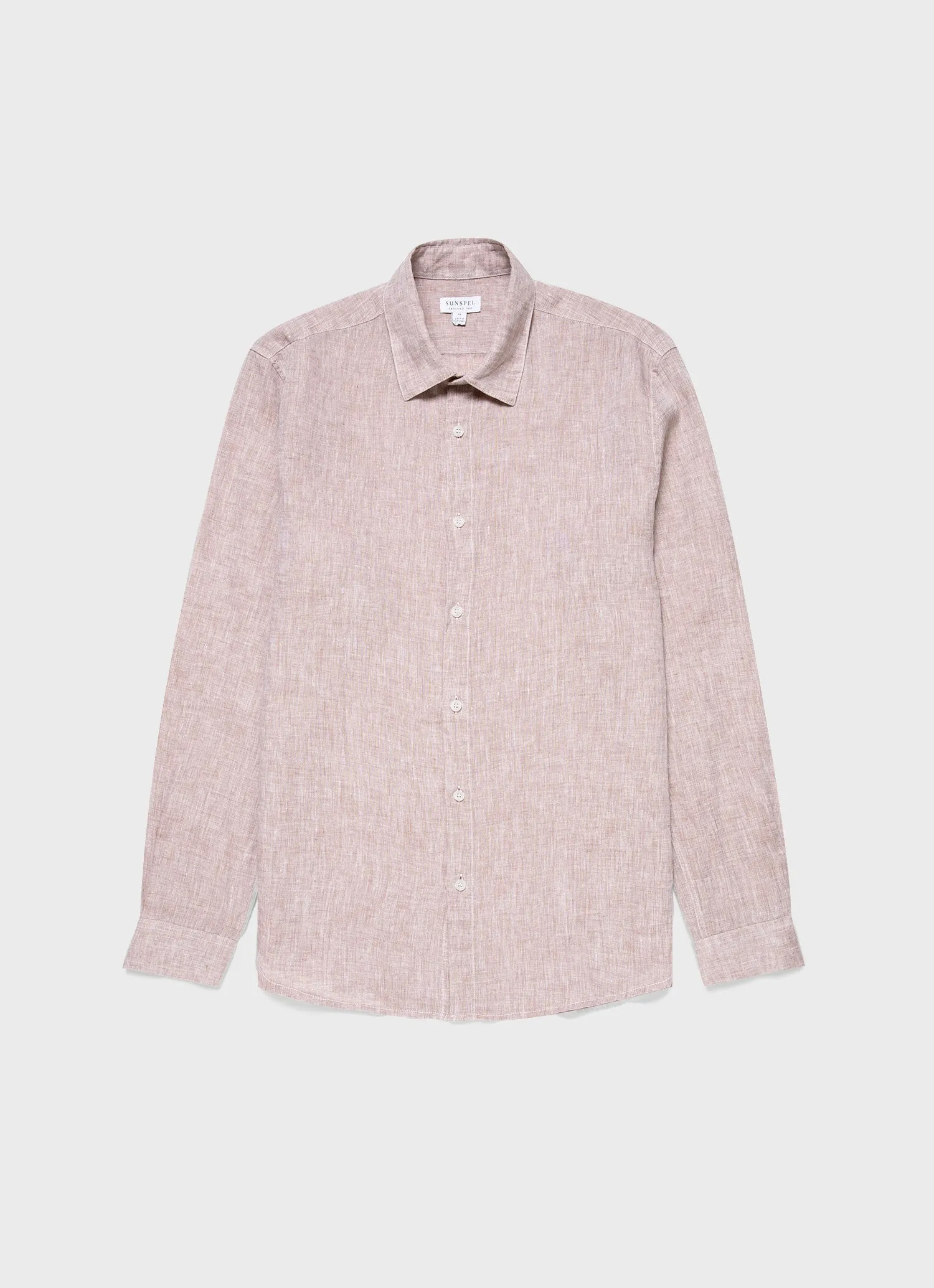 Men's Linen Shirt in Light Brown sold by Sunspel