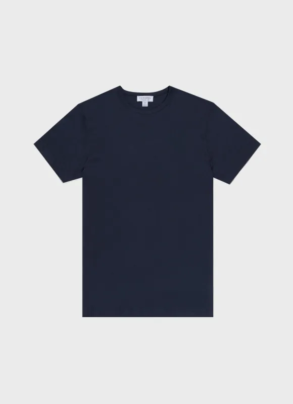 Men's Sea Island Cotton T-shirt in Navy sold by Sunspel
