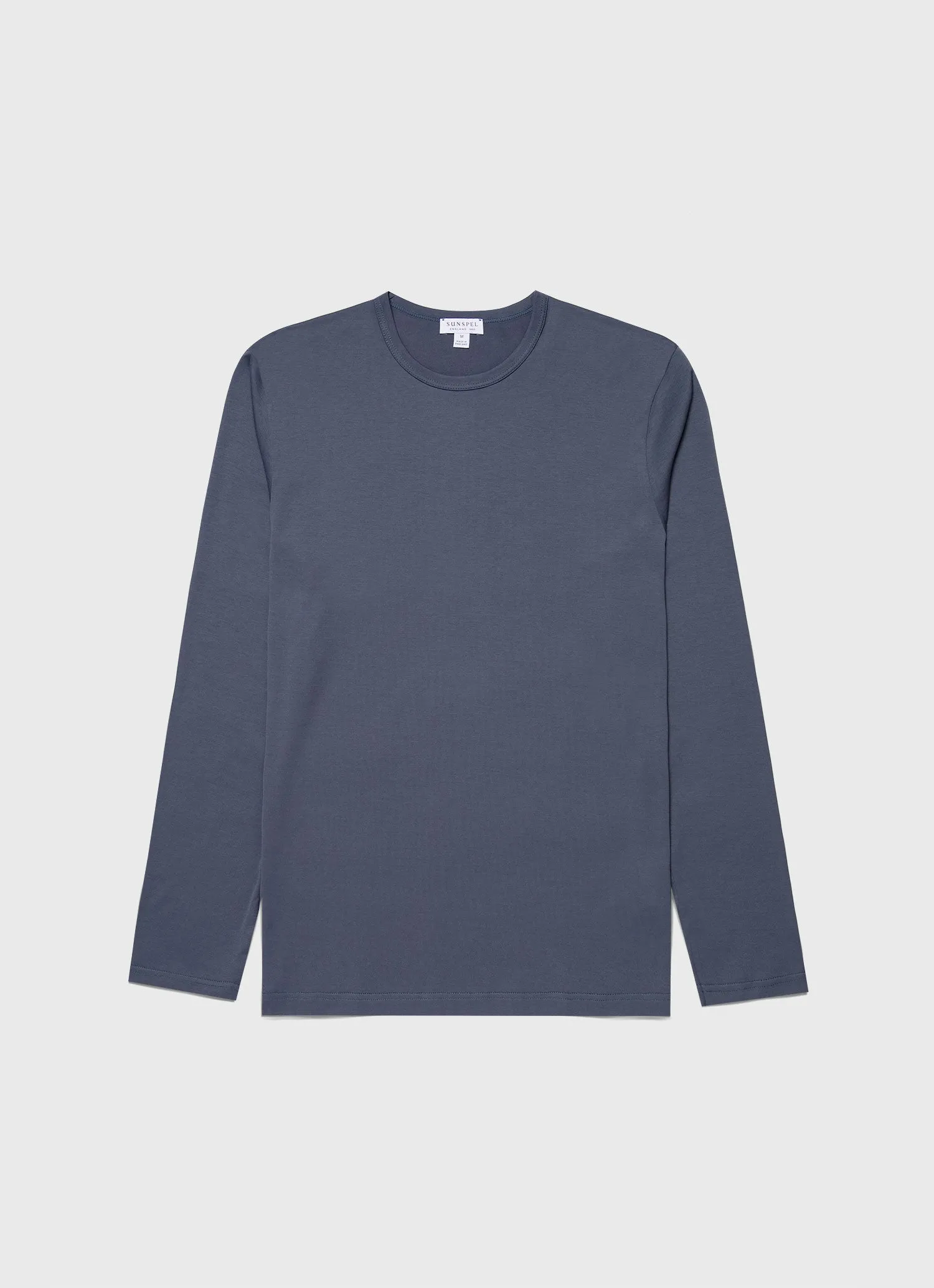 Men's Long Sleeve Classic T-shirt in Slate Blue sold by Sunspel