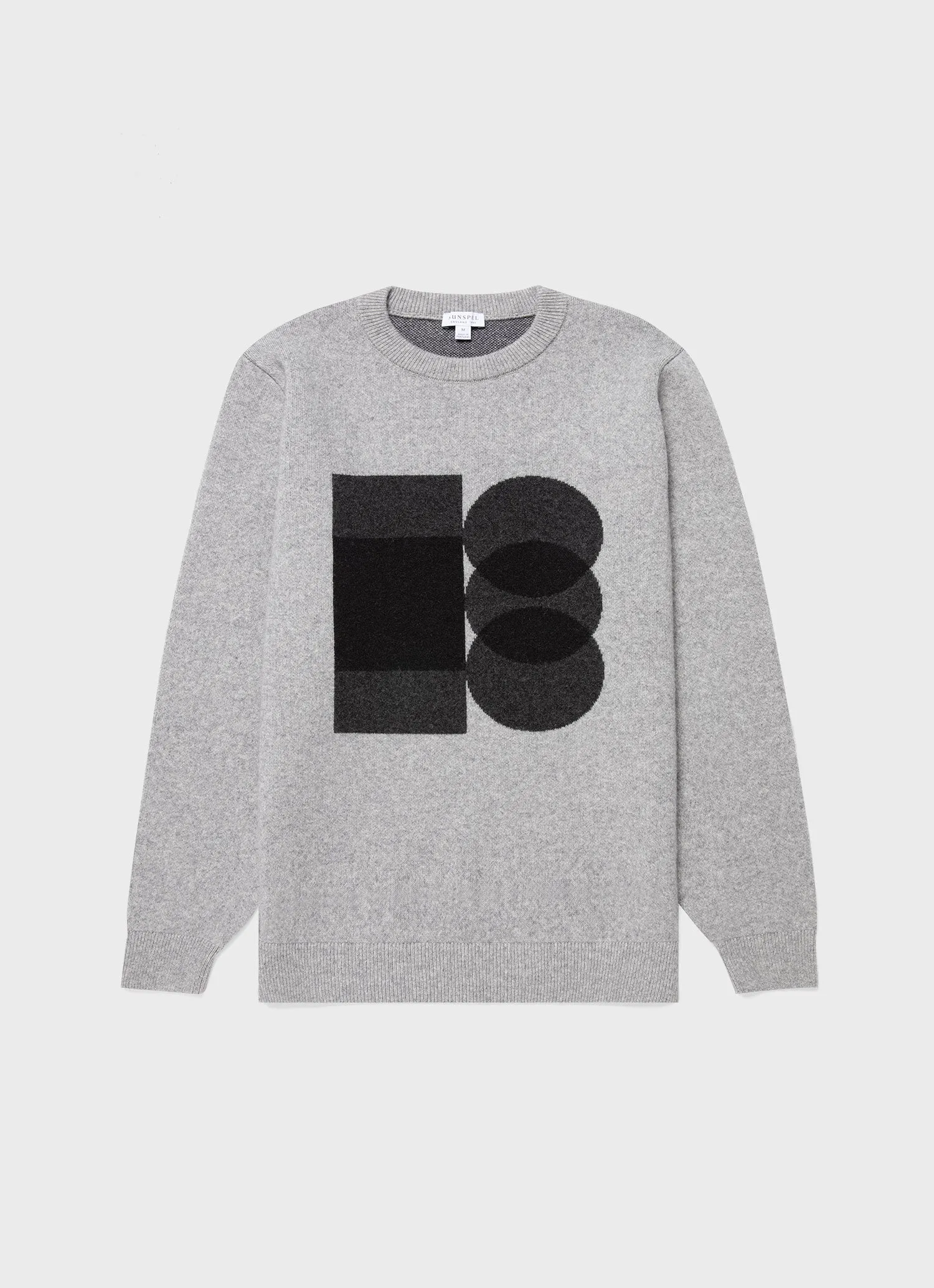 Men's Craig Ward Lambswool Jumper in Grey Melange sold by Sunspel