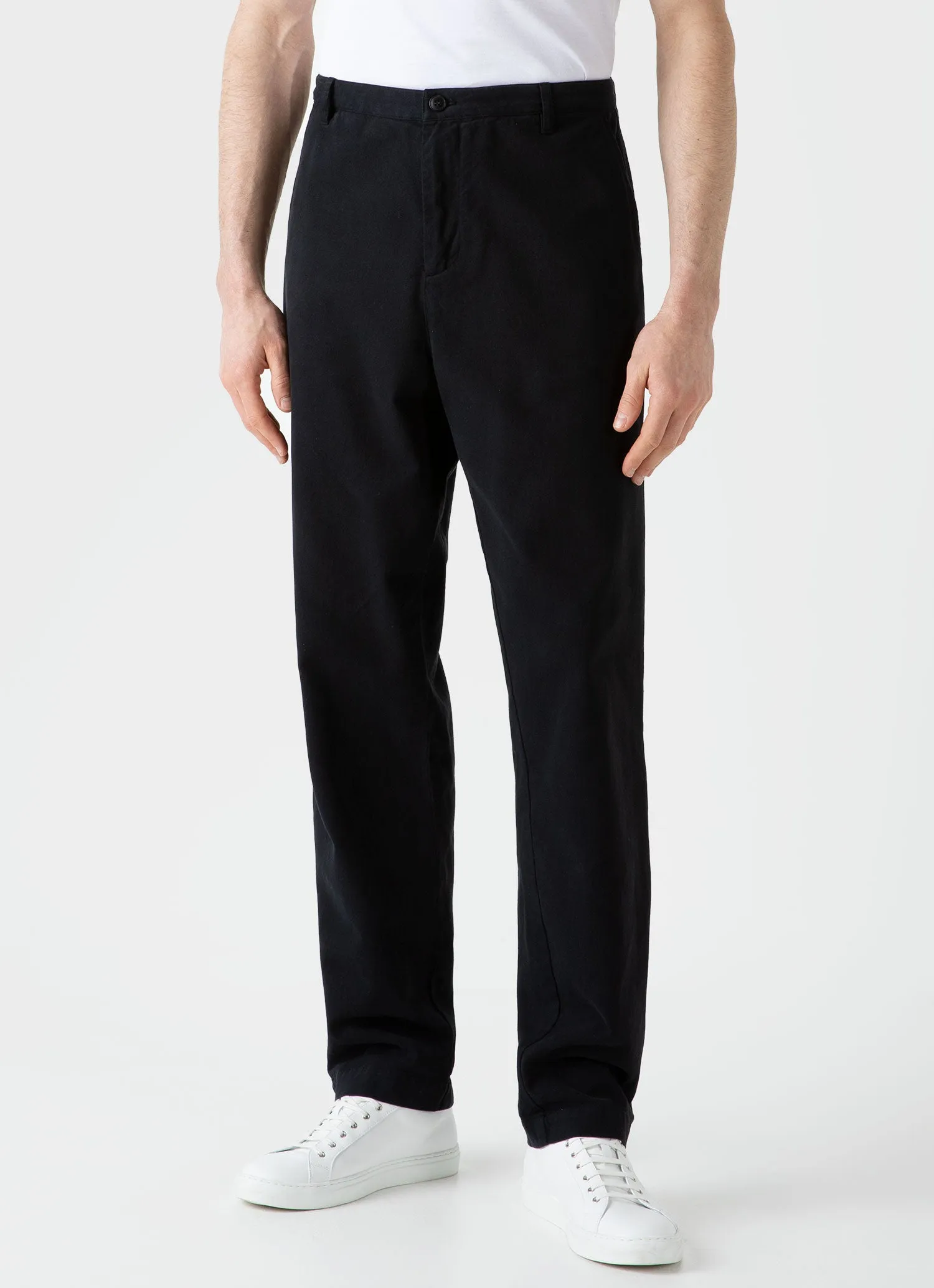 Men's Brushed Cotton Chore Trouser in Black sold by Sunspel product image thumbnail 3