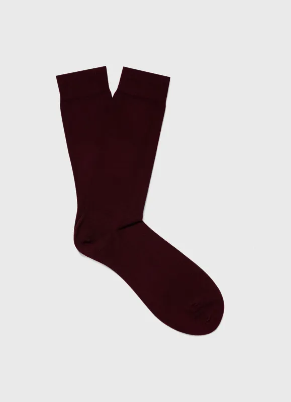 Men's Cotton Socks in Maroon sold by Sunspel