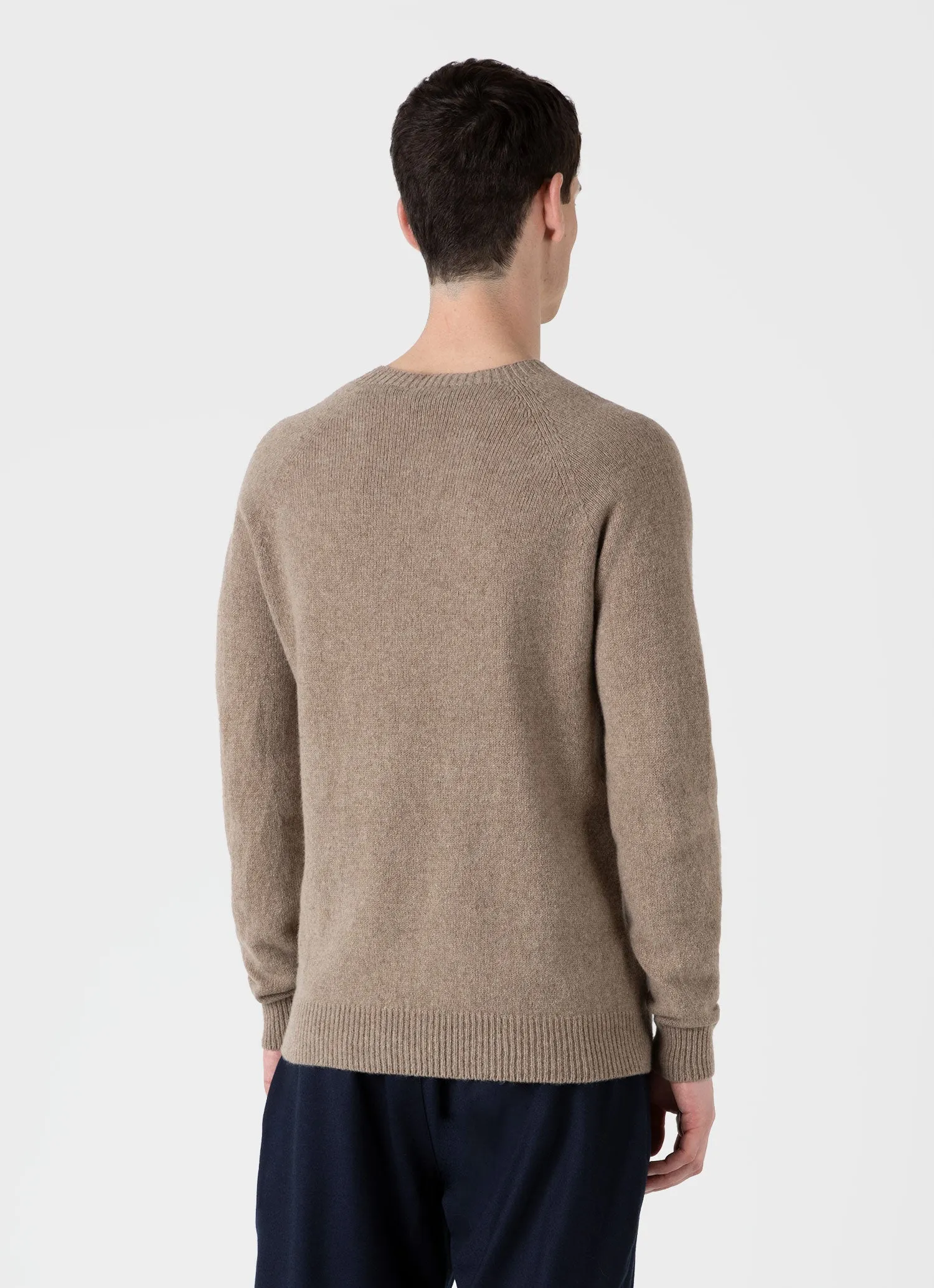 Men's Lambswool Crew Neck Jumper in Sandstone sold by Sunspel product image thumbnail 5