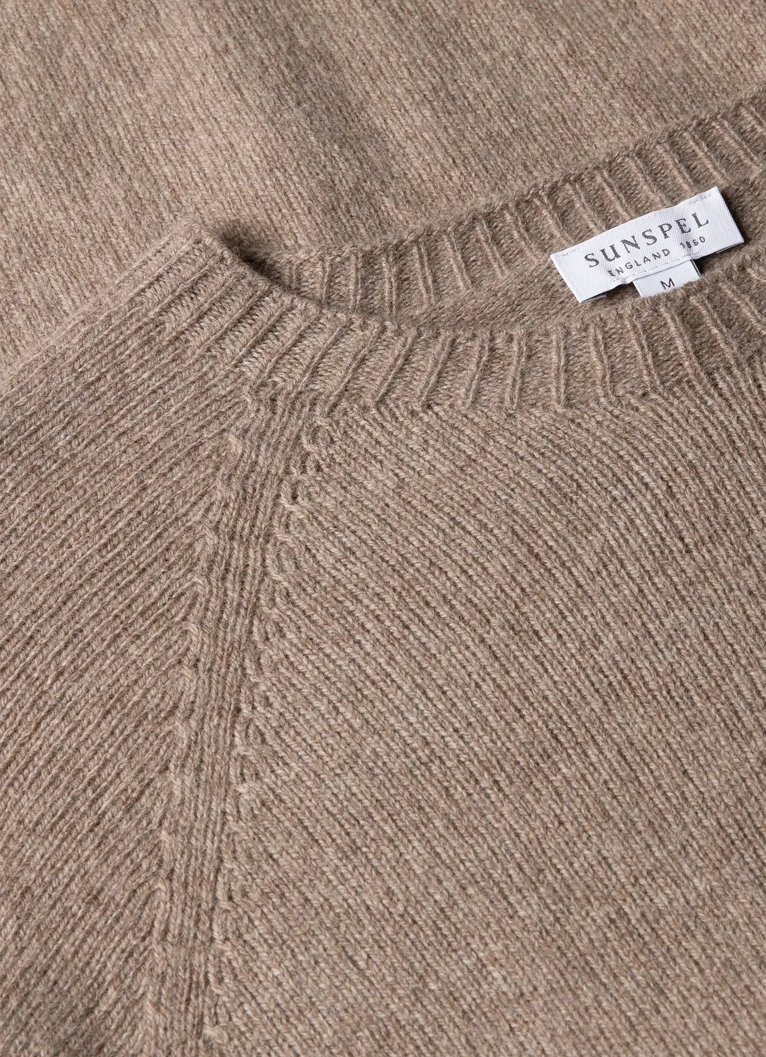 Men's Lambswool Crew Neck Jumper in Sandstone sold by Sunspel product image thumbnail 4