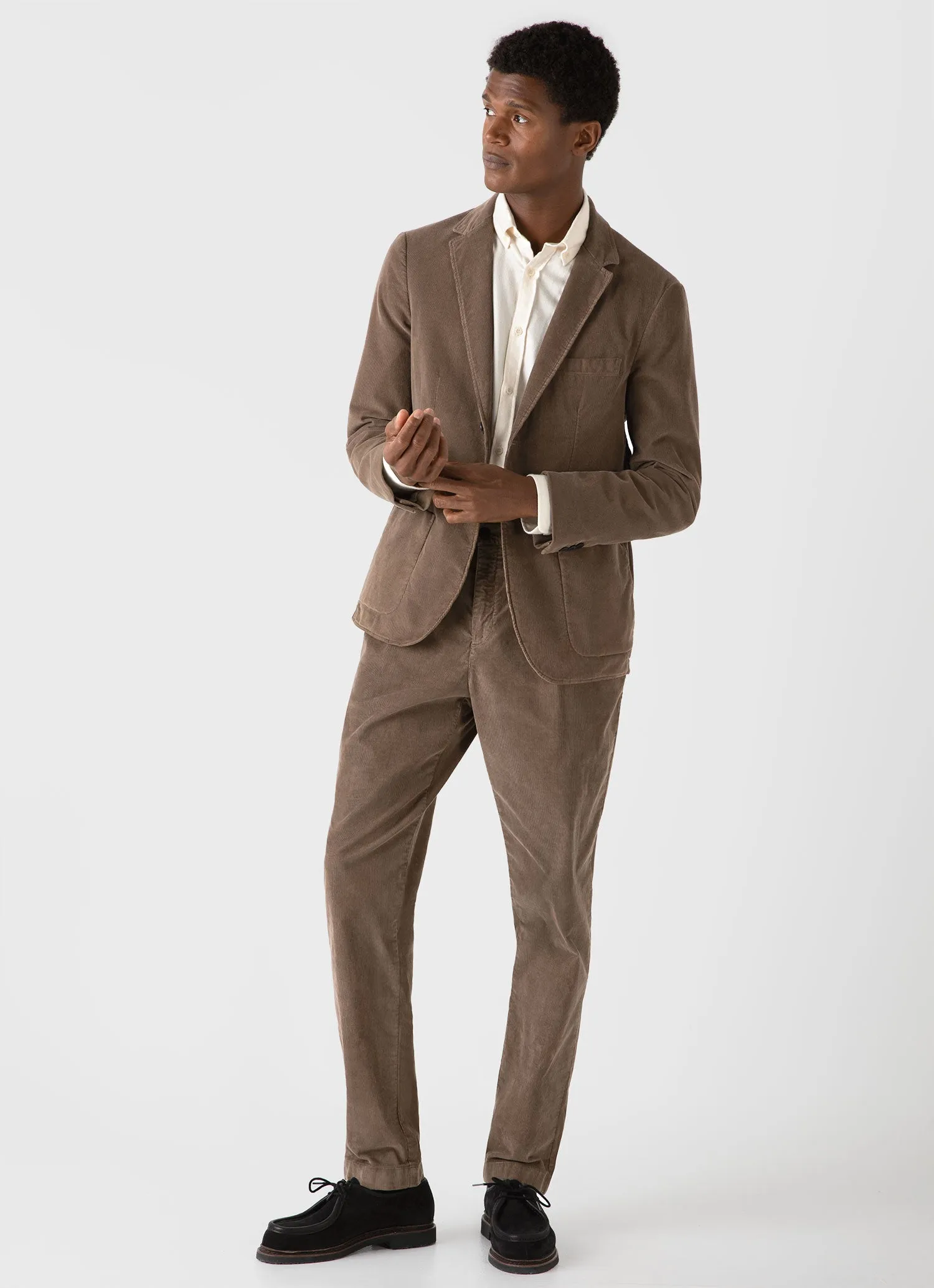 Men's Fine Corduroy Blazer in Dark Stone sold by Sunspel product image thumbnail 3