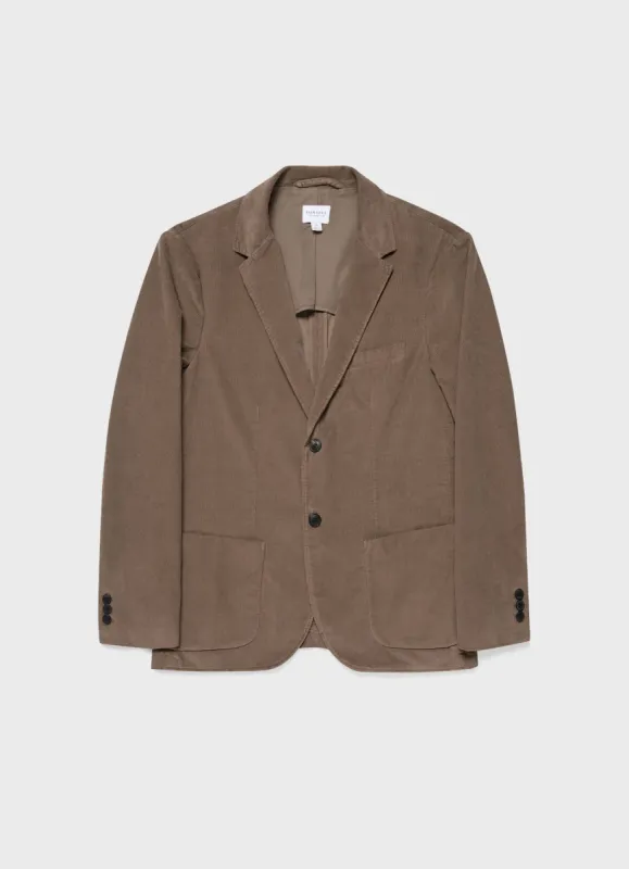 Men's Fine Corduroy Blazer in Dark Stone sold by Sunspel