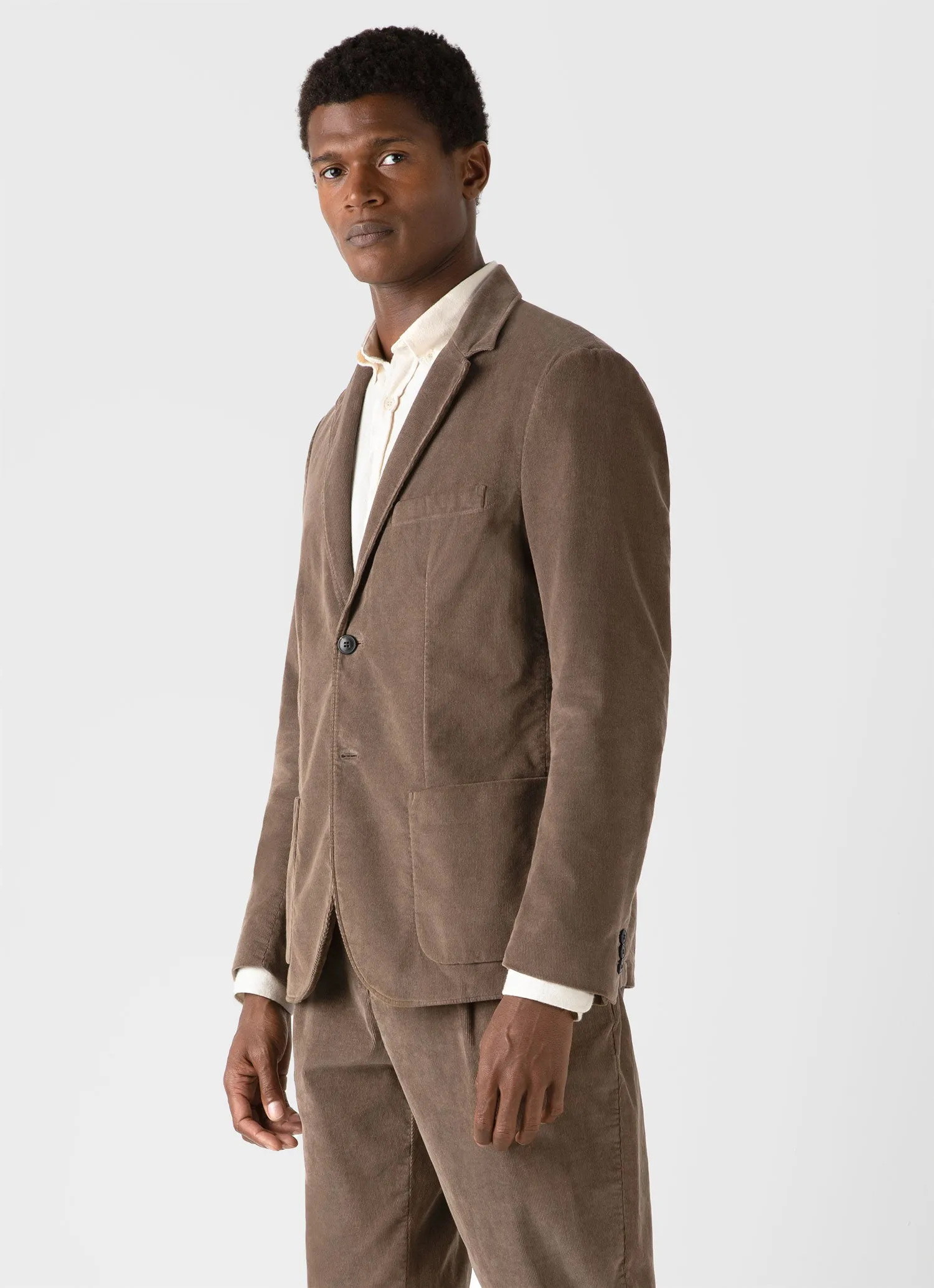 Men's Fine Corduroy Blazer in Dark Stone sold by Sunspel product image thumbnail 2