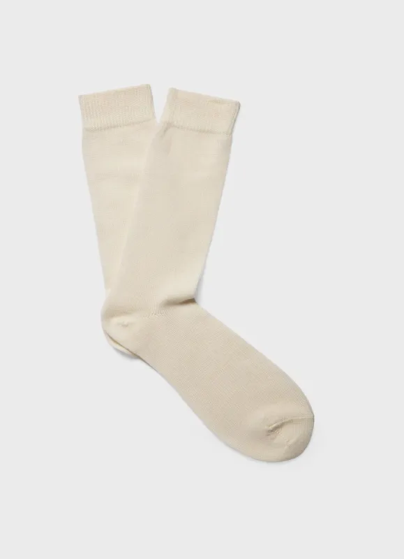 Men's Merino Wool Socks in Ecru Twist sold by Sunspel