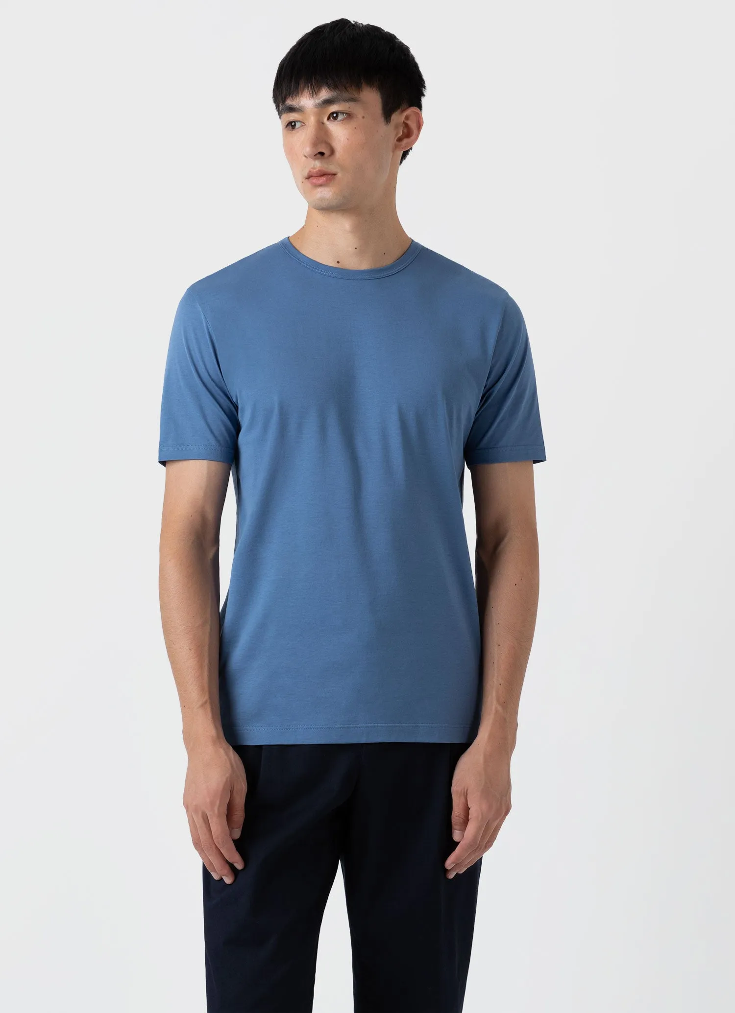 Men's Classic T-shirt in Bluestone sold by Sunspel product image thumbnail 2