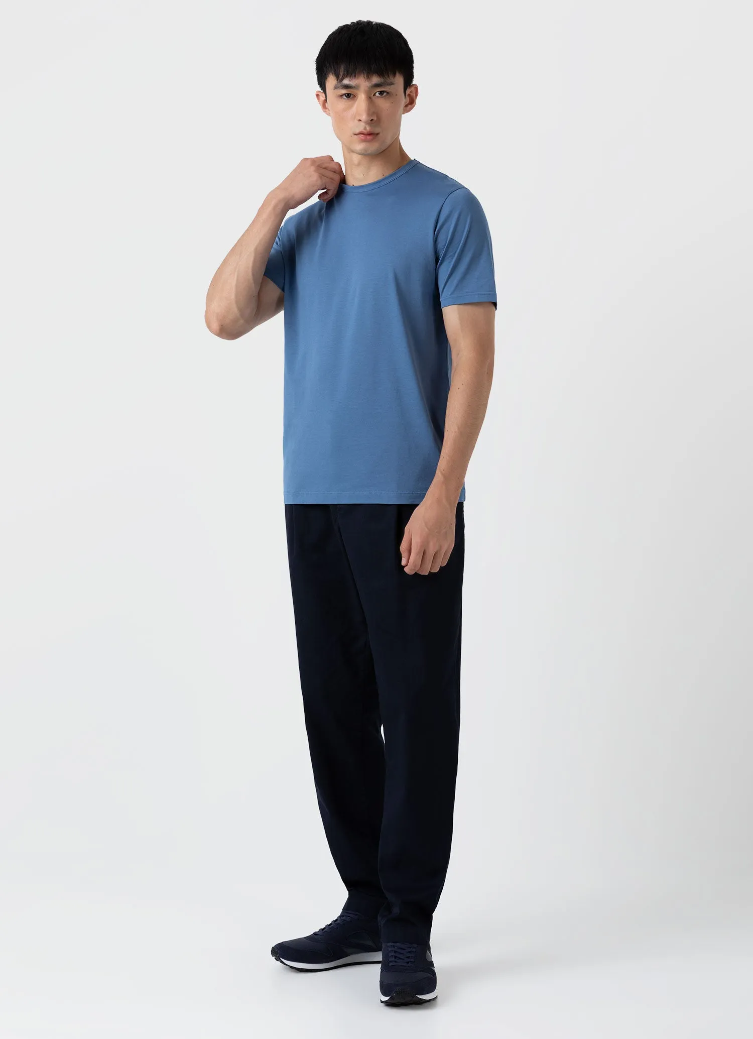 Men's Classic T-shirt in Bluestone sold by Sunspel product image thumbnail 3