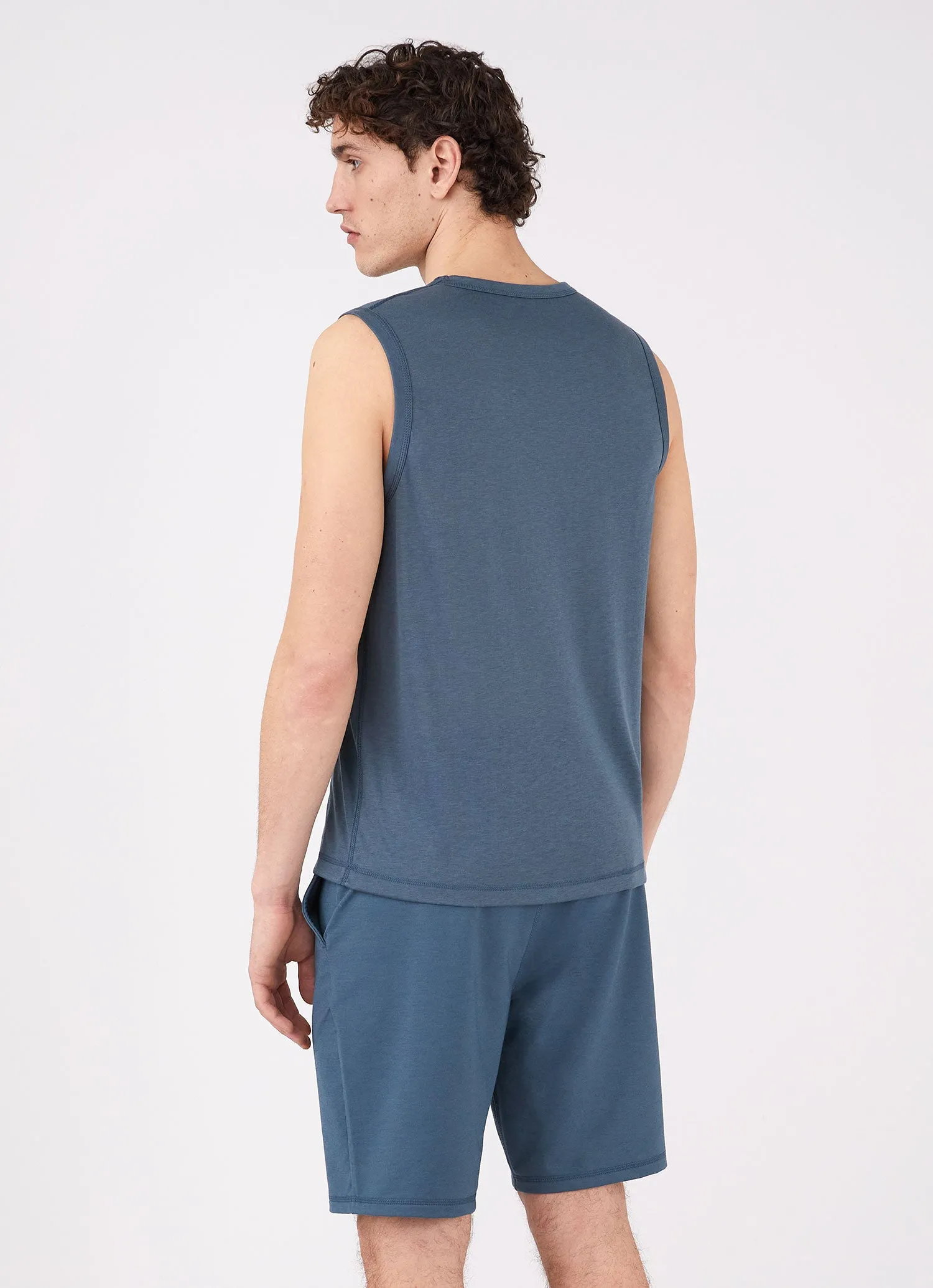 Men's DriRelease Active Vest in Dark Petrol sold by Sunspel product image thumbnail 4