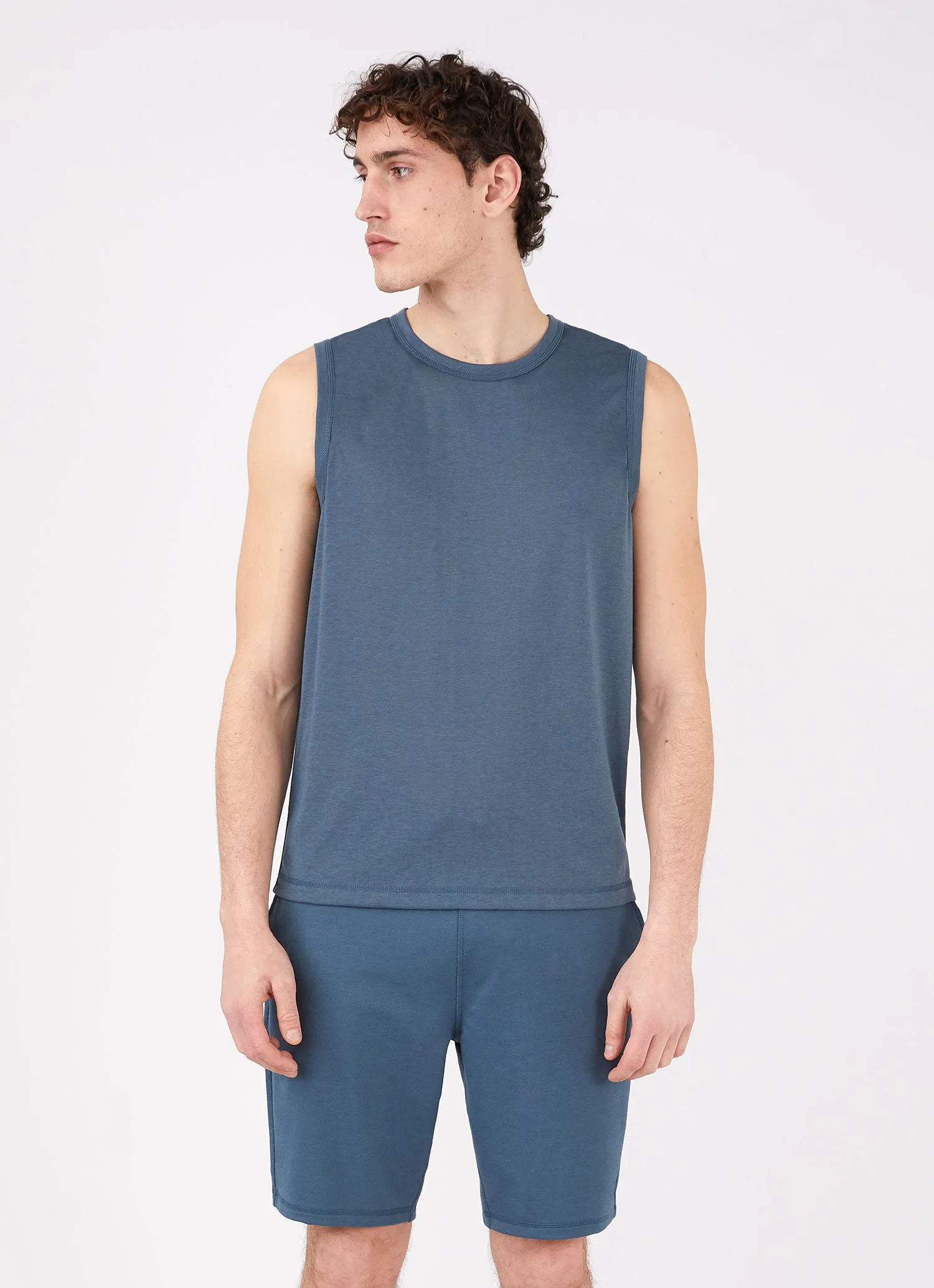 Men's DriRelease Active Vest in Dark Petrol sold by Sunspel product image thumbnail 2