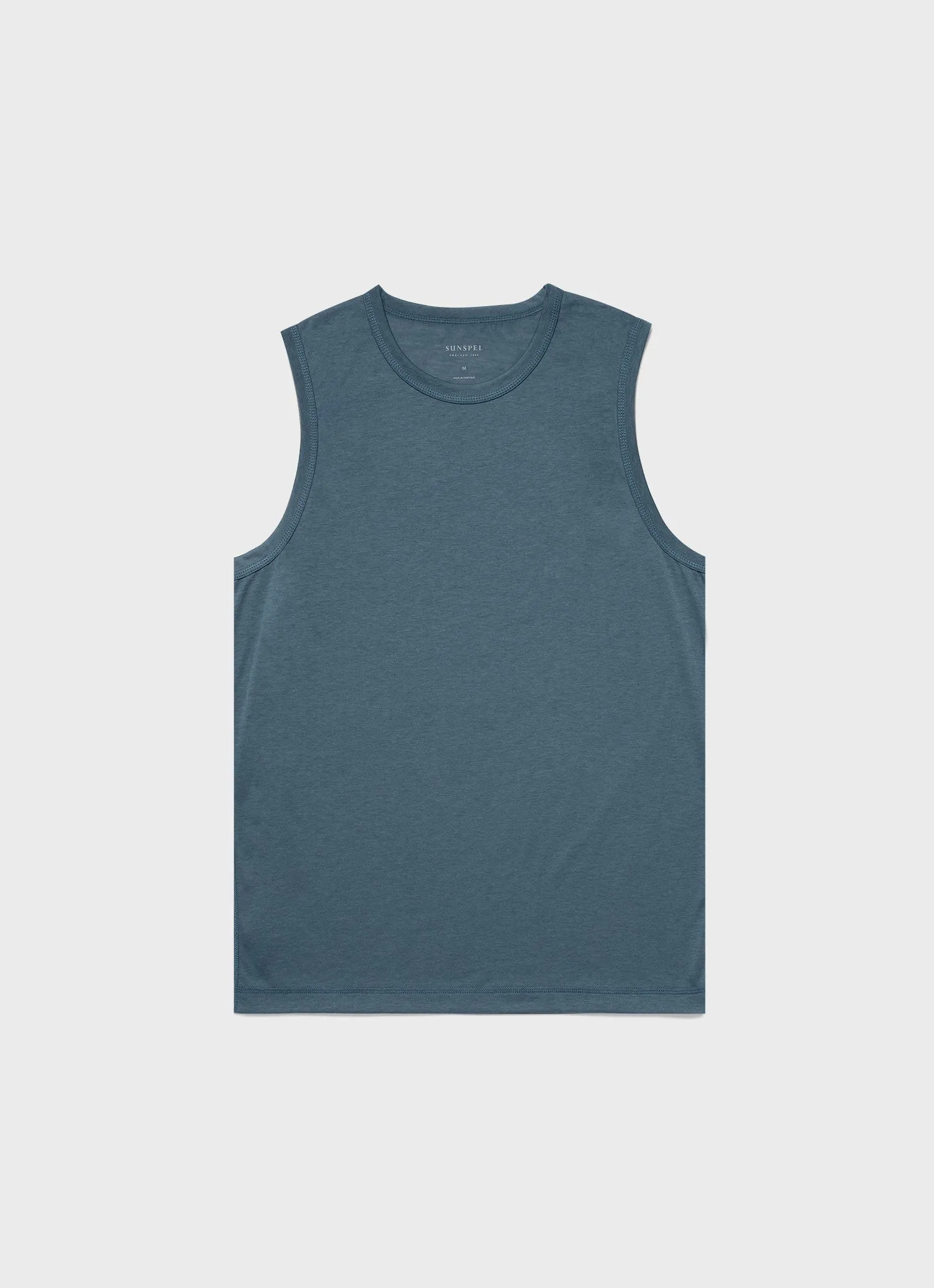 Men's DriRelease Active Vest in Dark Petrol sold by Sunspel