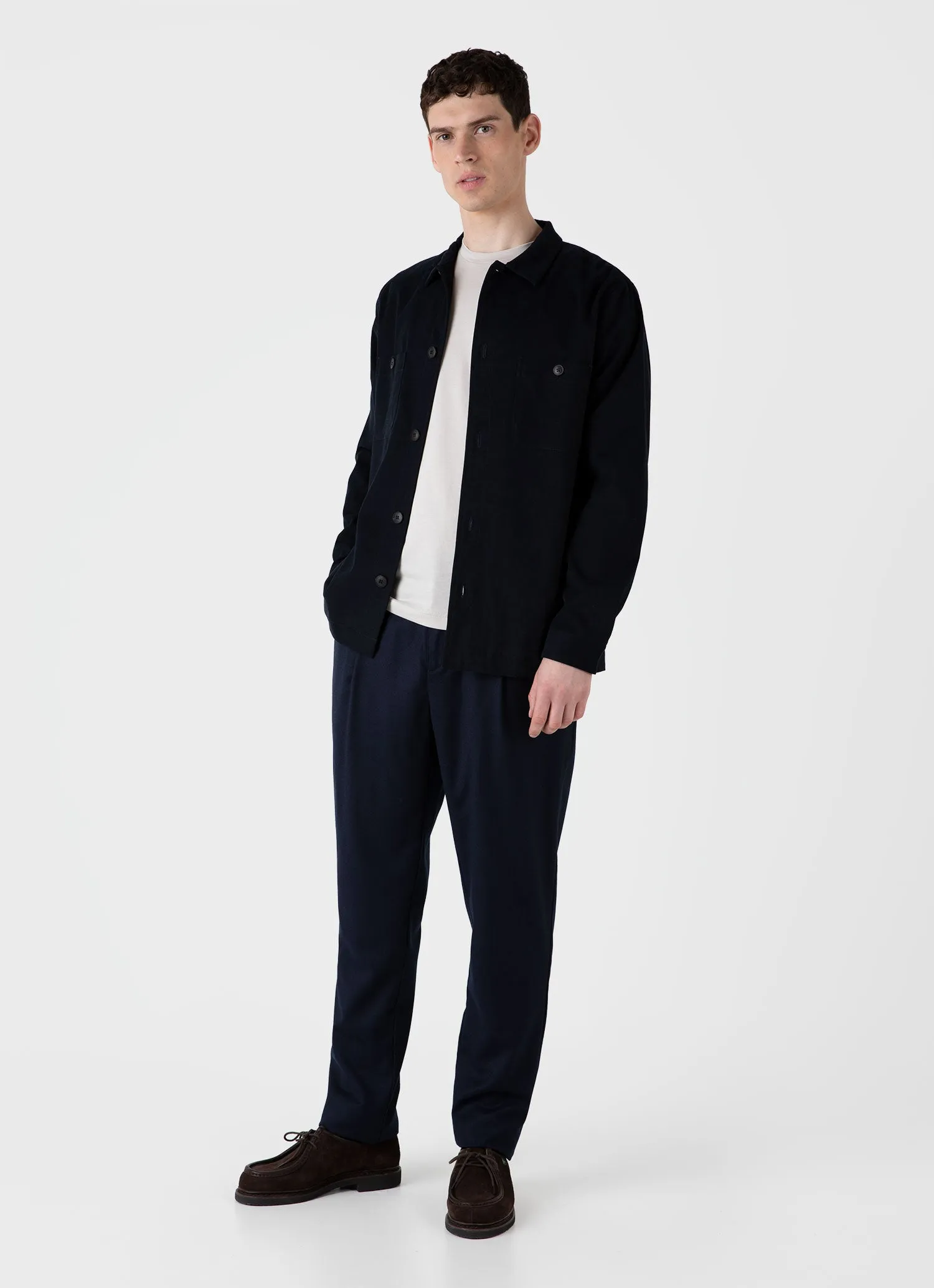 Men's Riviera Midweight T-shirt in Putty sold by Sunspel product image thumbnail 3