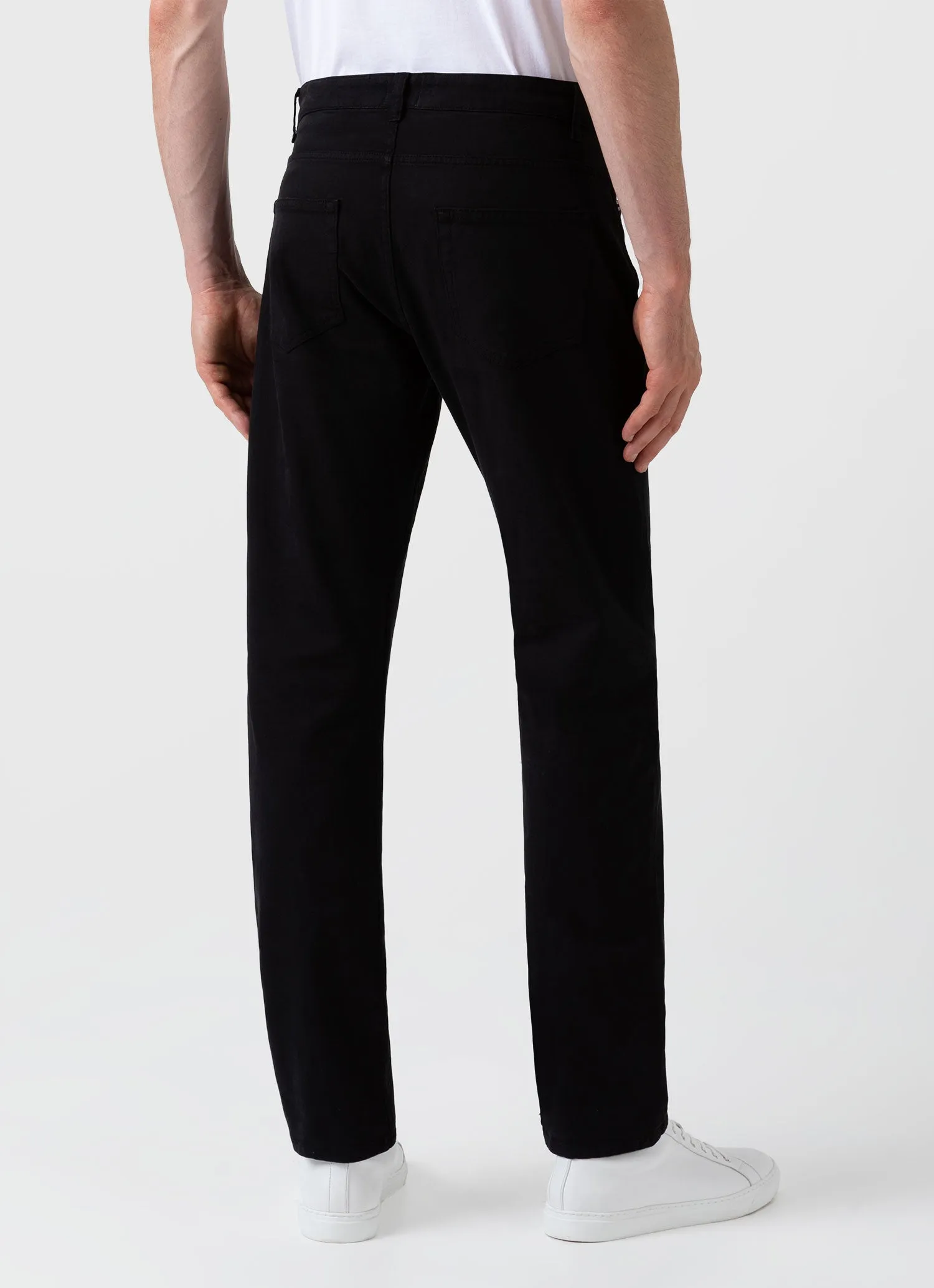 Men's Cotton Drill 5 Pocket Trouser in Black sold by Sunspel product image thumbnail 5