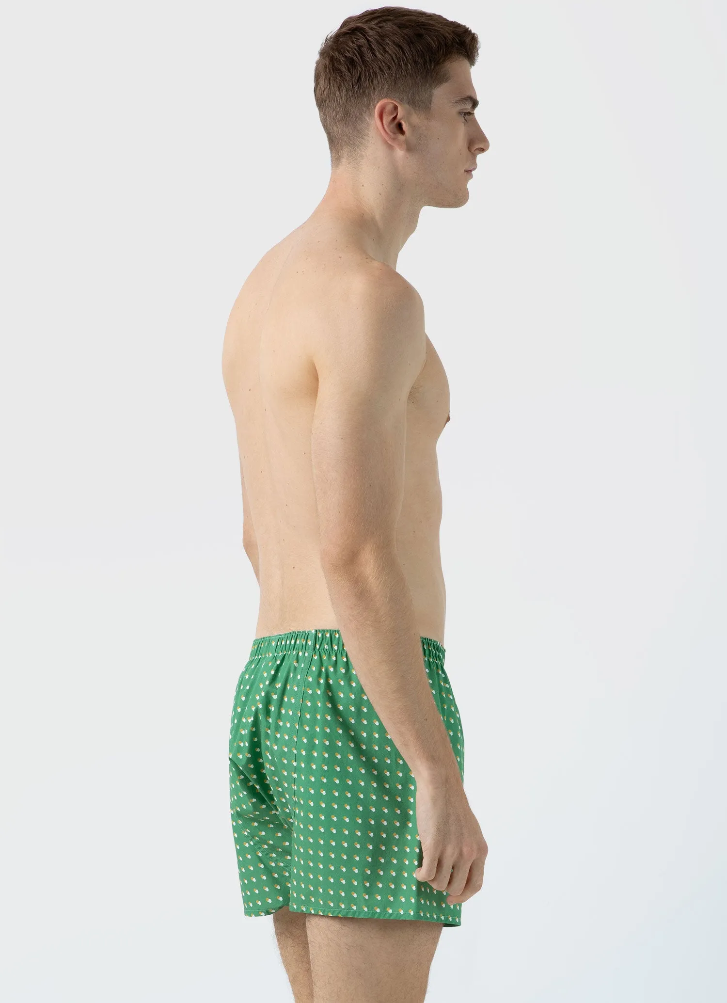 Men's Classic Boxer Shorts in Green Sun & Clouds sold by Sunspel product image thumbnail 3