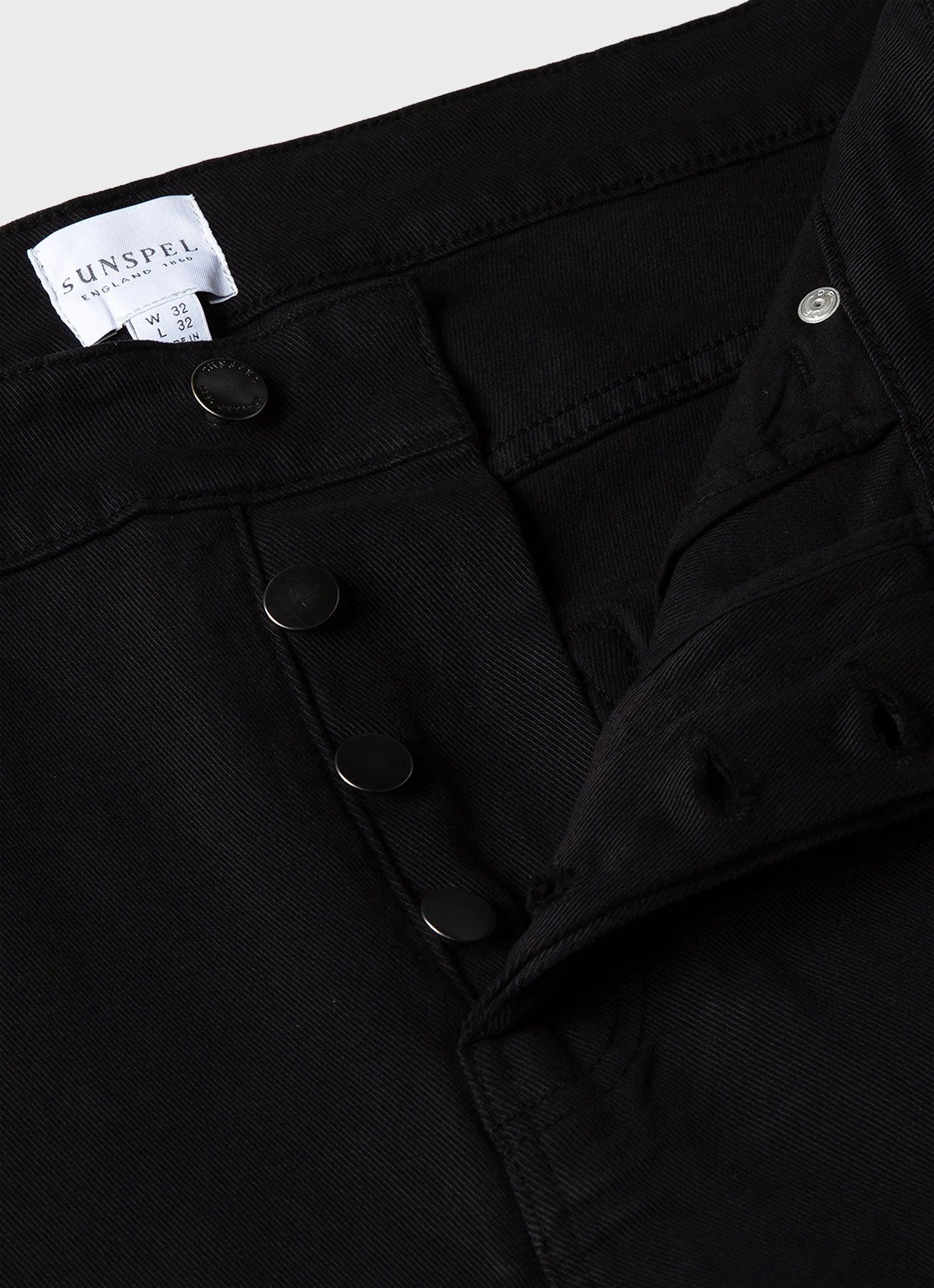 Men's Cotton Drill 5 Pocket Trouser in Black sold by Sunspel product image thumbnail 4