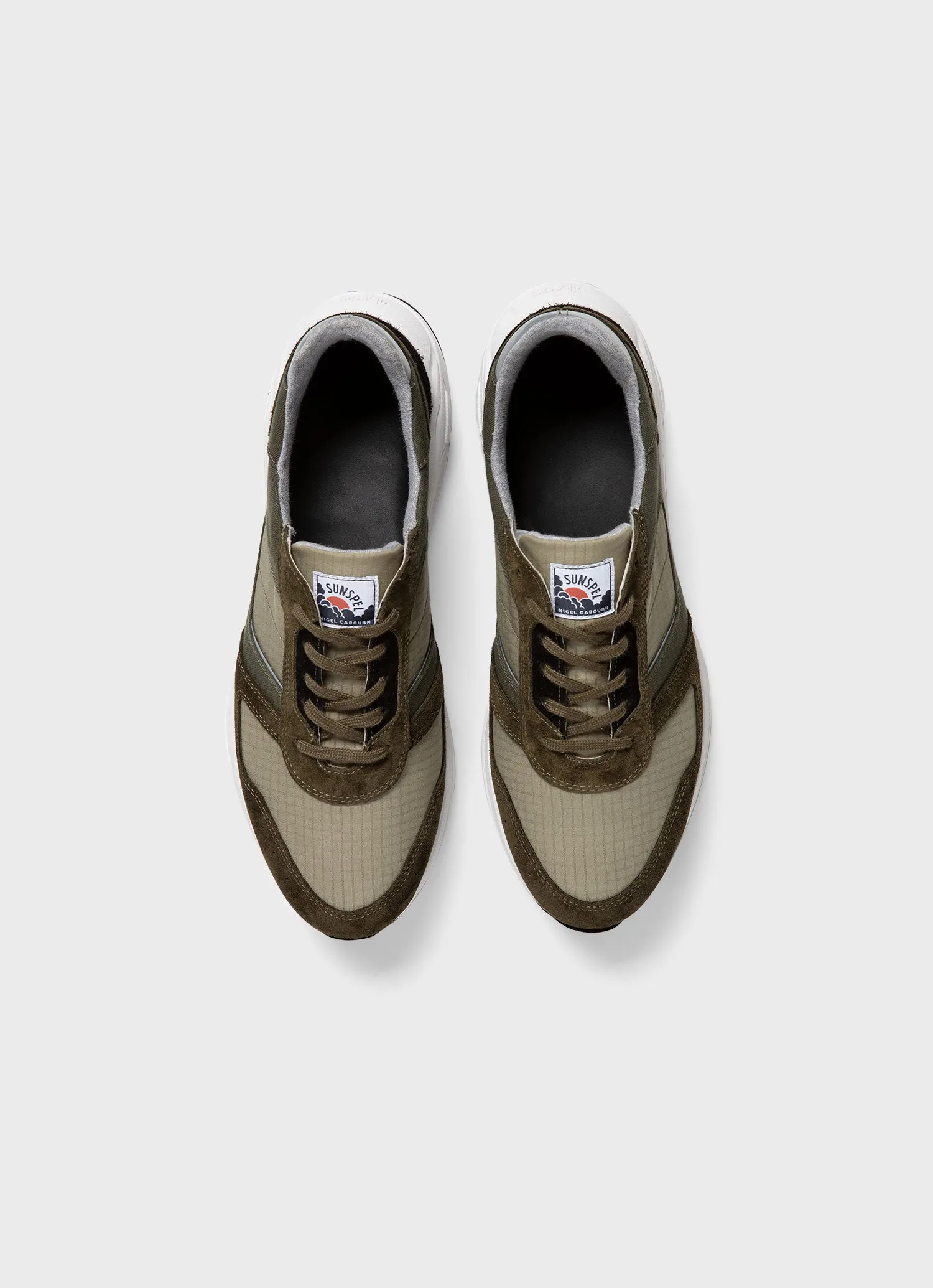 Men's Sunspel x Nigel Cabourn Sneaker in Army Green sold by Sunspel product image thumbnail 4