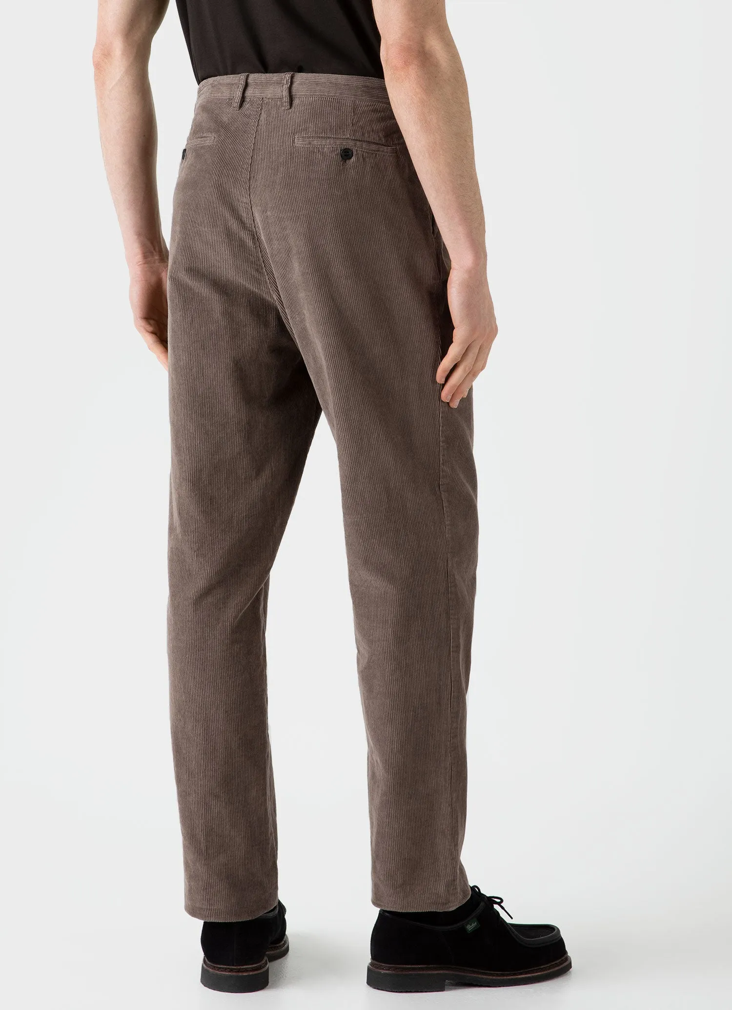 Men's Double Pleat Corduroy Trouser in Cedar sold by Sunspel product image thumbnail 4