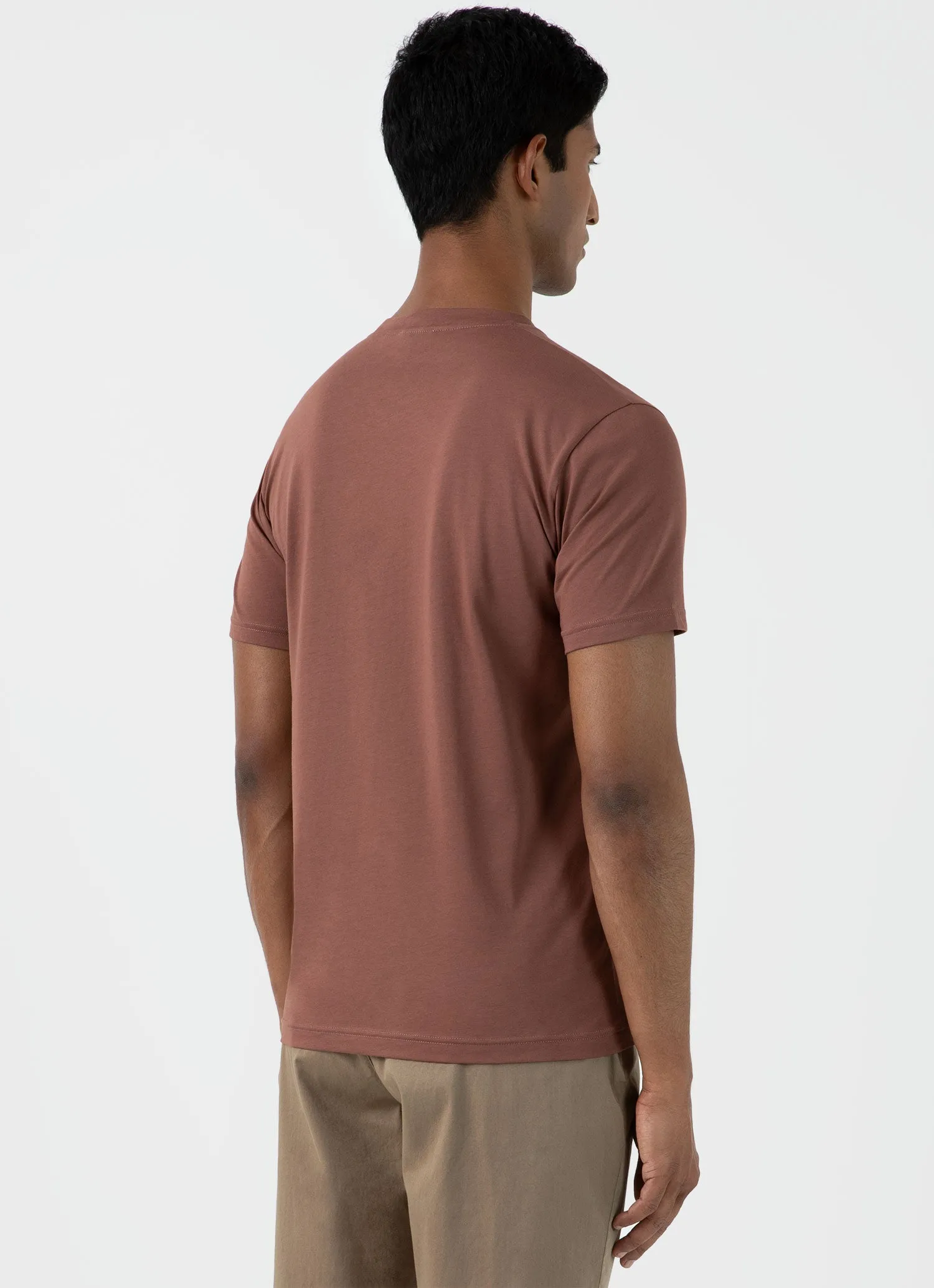 Men's Riviera Midweight T‑shirt in Brown sold by Sunspel product image thumbnail 5