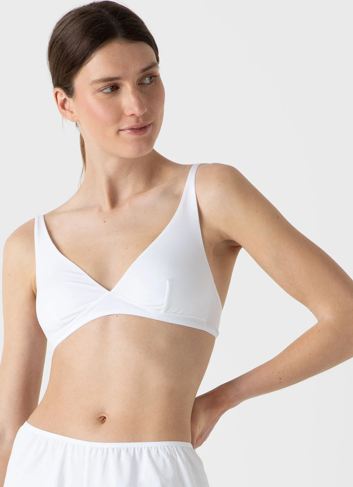 Women's Cotton Stretch Bralette in White sold by Sunspel product image thumbnail 2