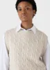 Women's Cable Knit Vest in Ecru sold by Sunspel